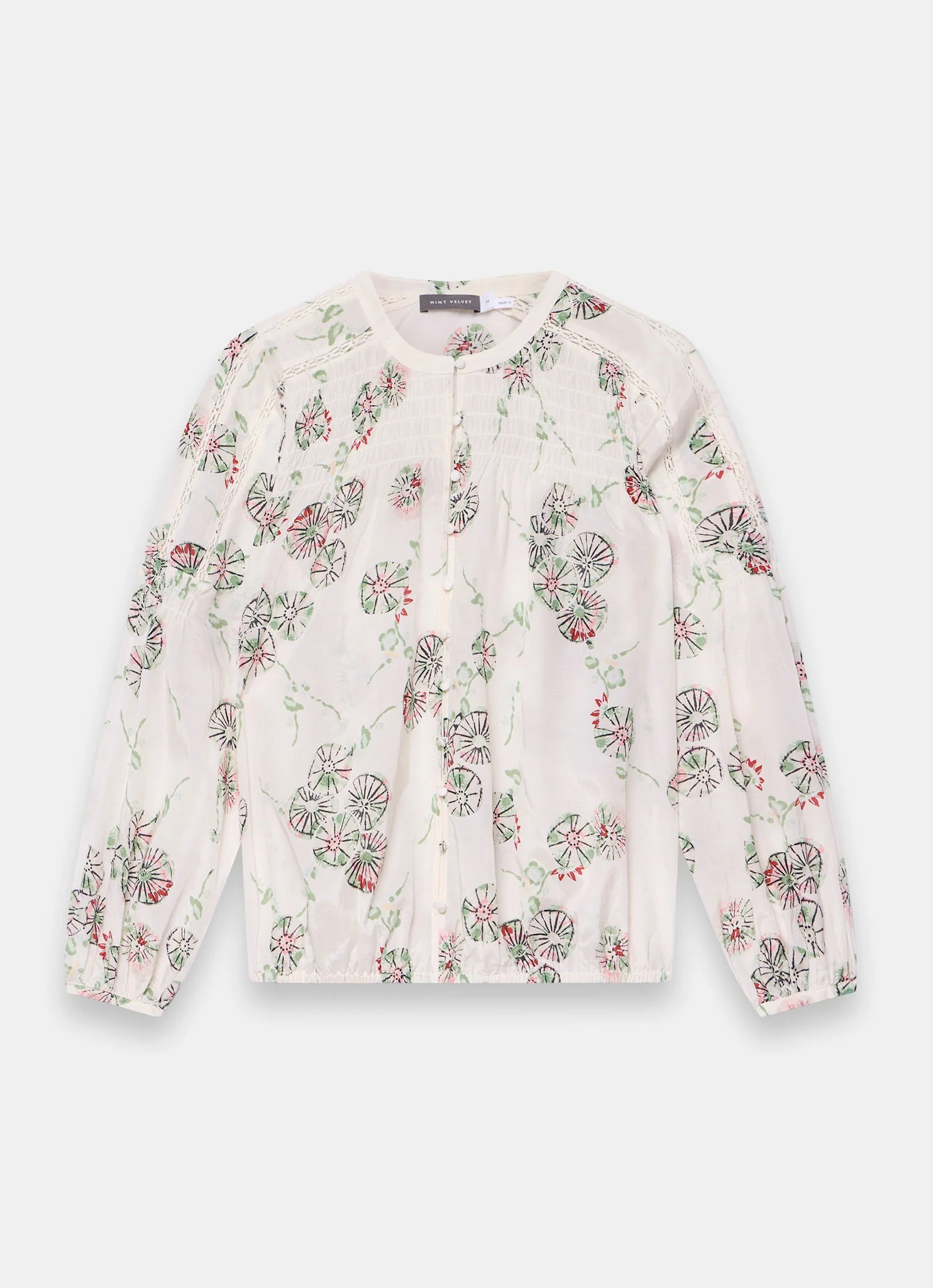 4790-cream-shirred-printed-blouse-6.webp Cream Shirred Printed Blouse