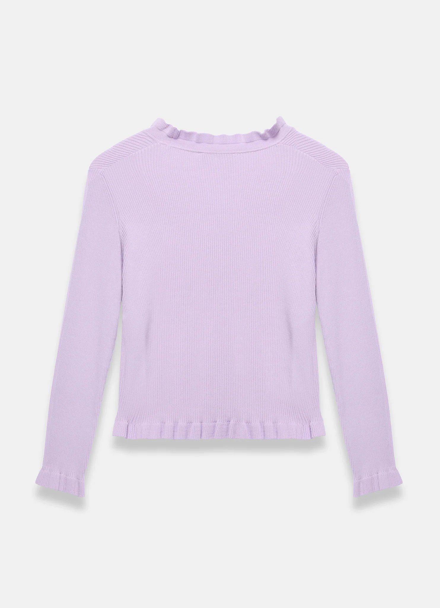 Lilac Ruffle Detail Cardigan