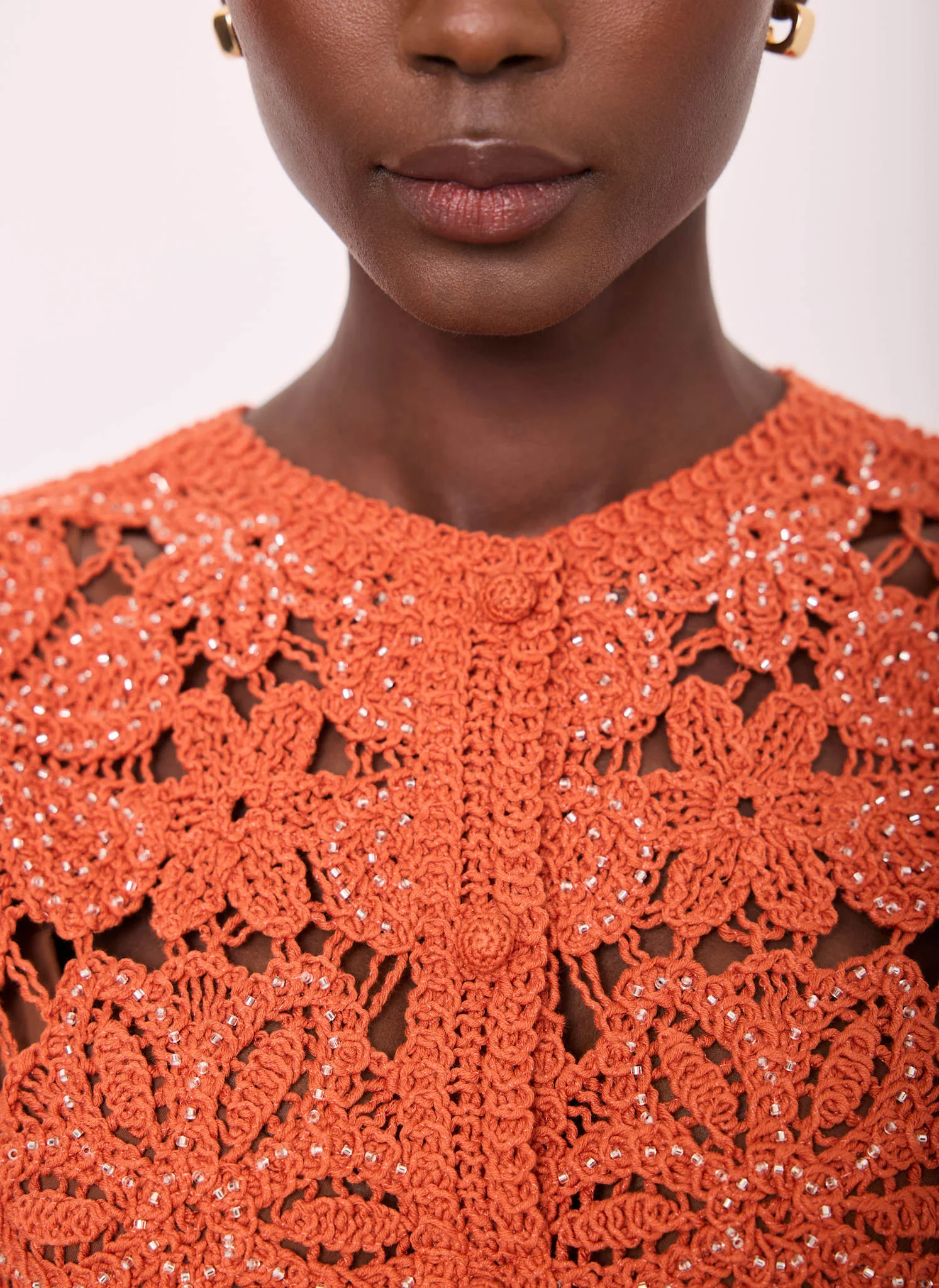 487-orange-cotton-blend-crochet-embellished-waistcoat-4.webp Orange Cotton Blend Crochet Embellished Waistcoat