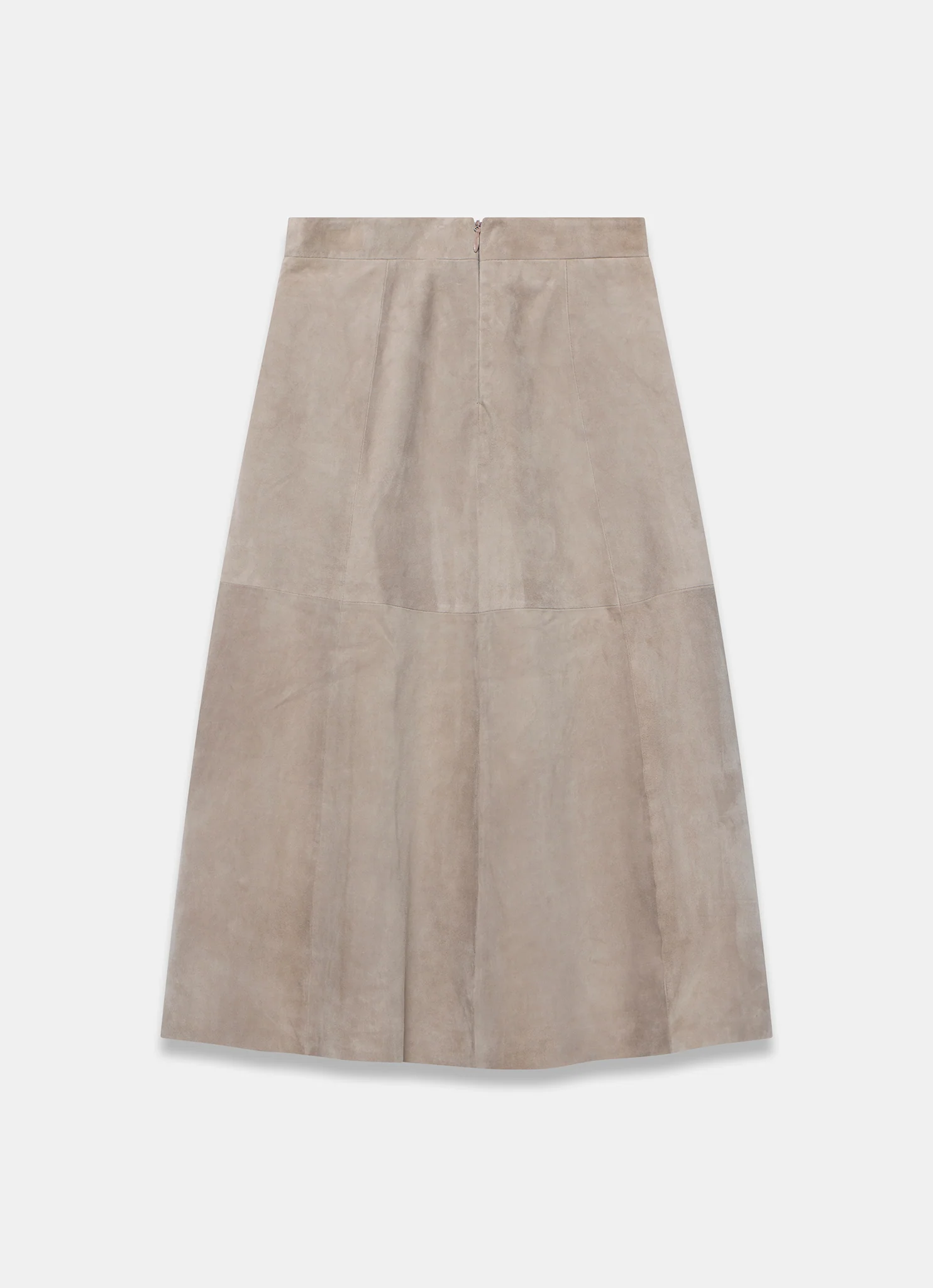 Brown Suede Full Midi Skirt