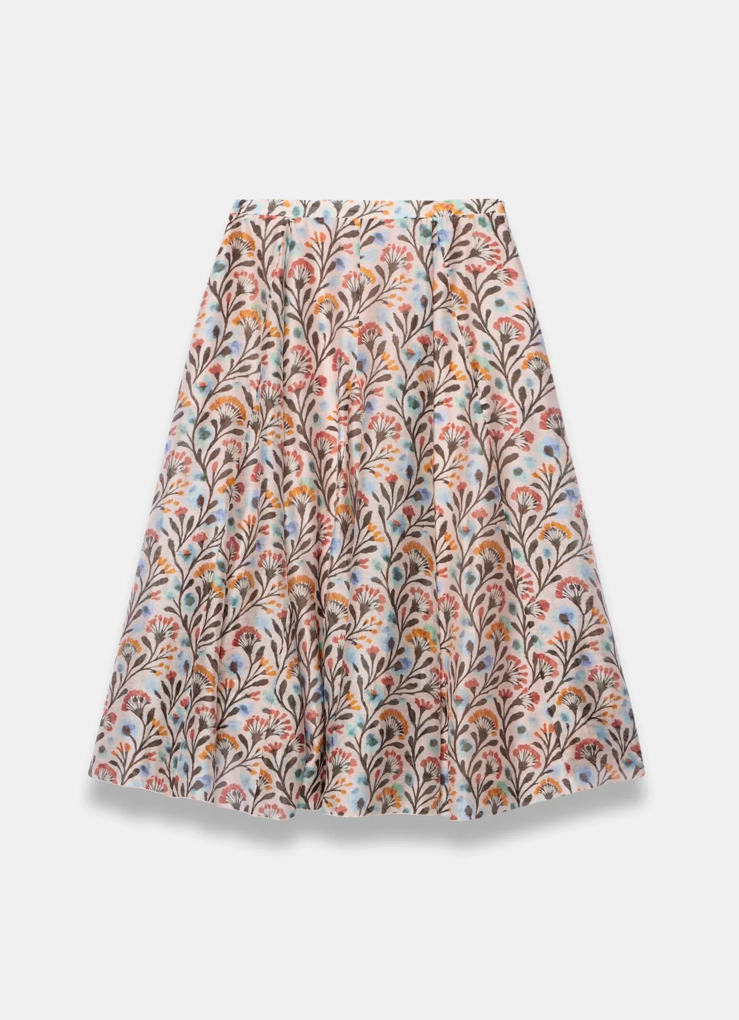 4886-orange-floral-print-midi-skirt-6.webp Orange Floral Print Midi Skirt