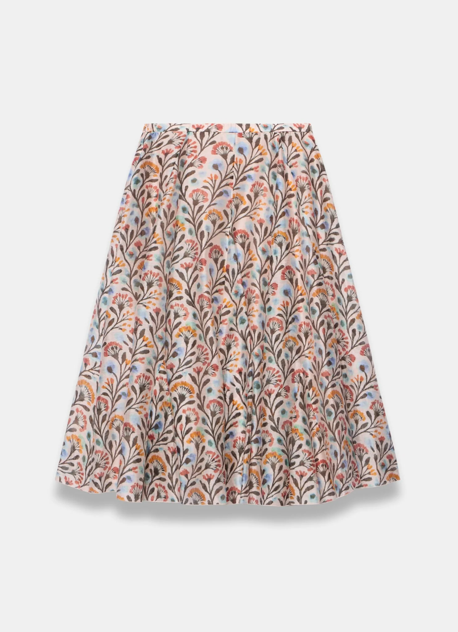 4886-orange-floral-print-midi-skirt-7.webp Orange Floral Print Midi Skirt