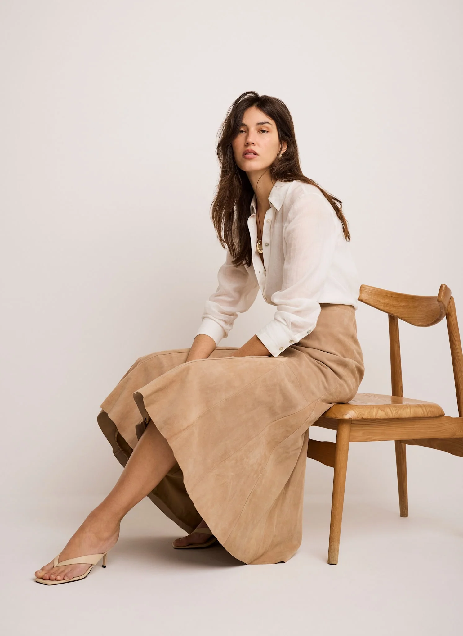 4894-neutral-suede-godet-midi-skirt-1.webp Neutral Suede Godet Midi Skirt