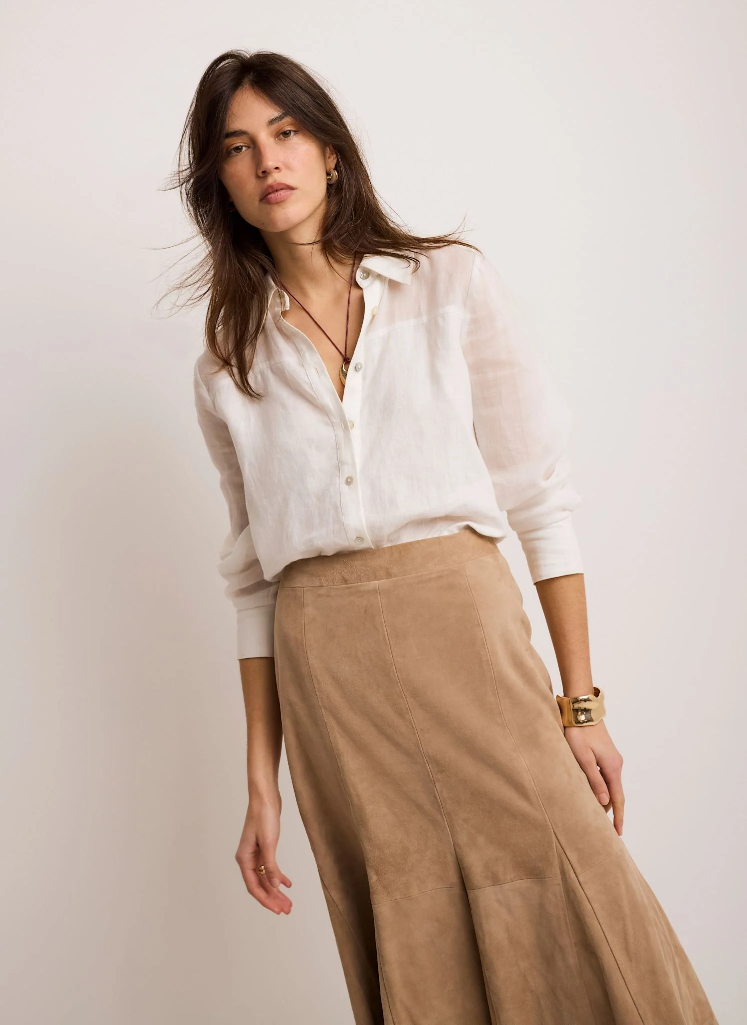 4894-neutral-suede-godet-midi-skirt-6.webp Neutral Suede Godet Midi Skirt