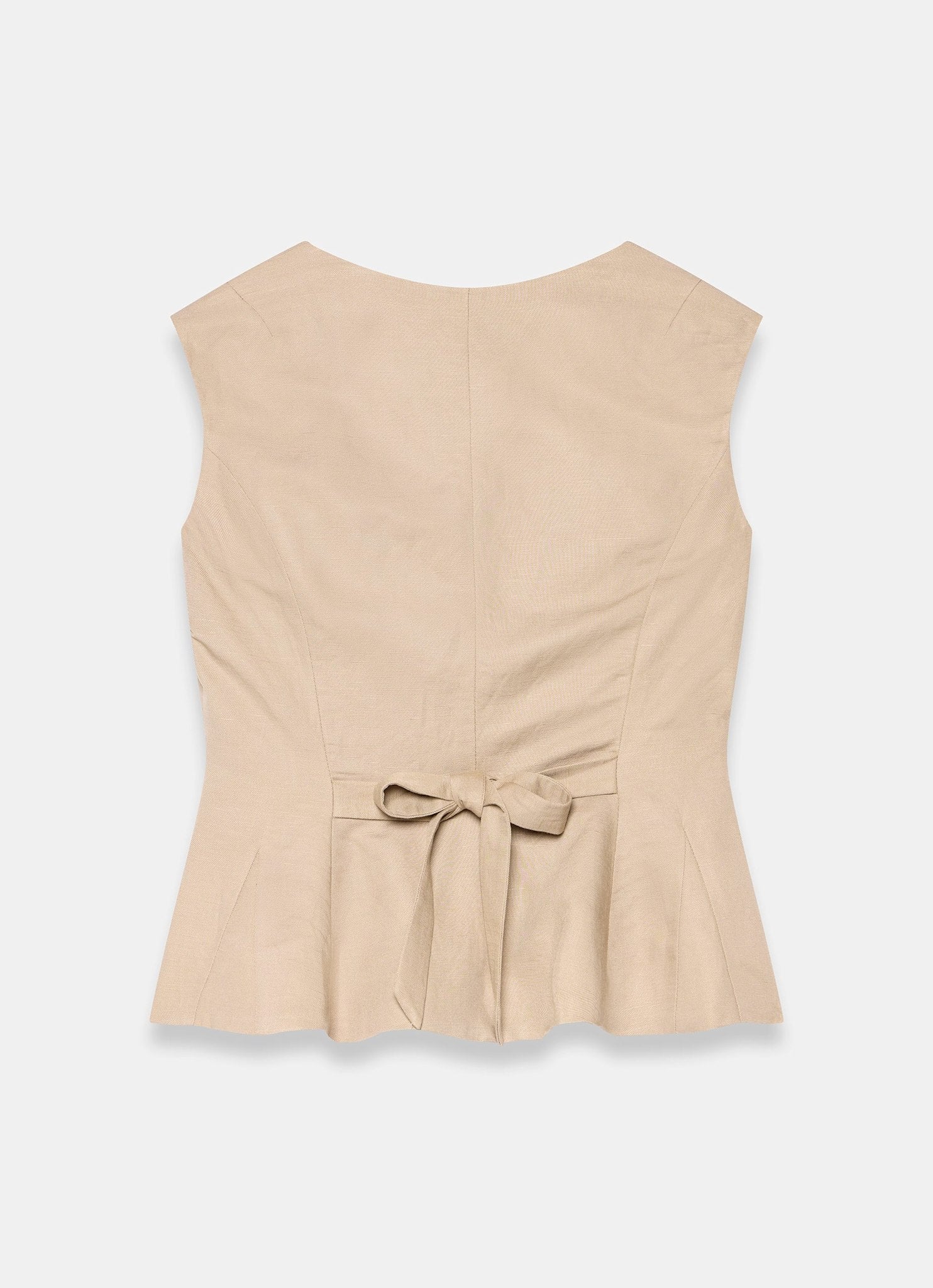 4902-neutral-linen-blend-peplum-waistcoat-8.jpg Neutral Linen Blend Peplum Waistcoat