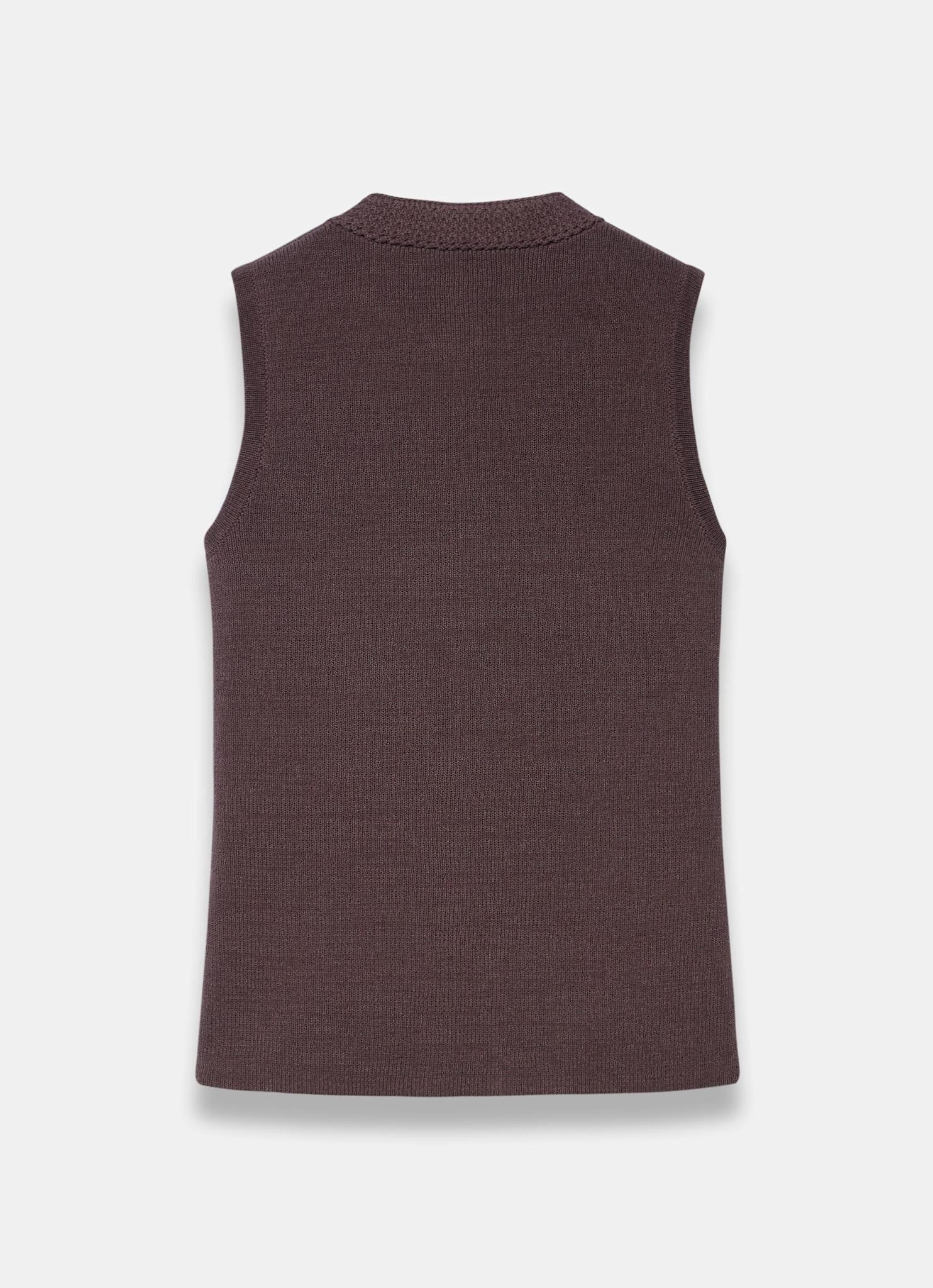 4928-brown-sunray-button-knit-sleeveless-top-7.jpg Brown Sunray Button Knit Sleeveless Top