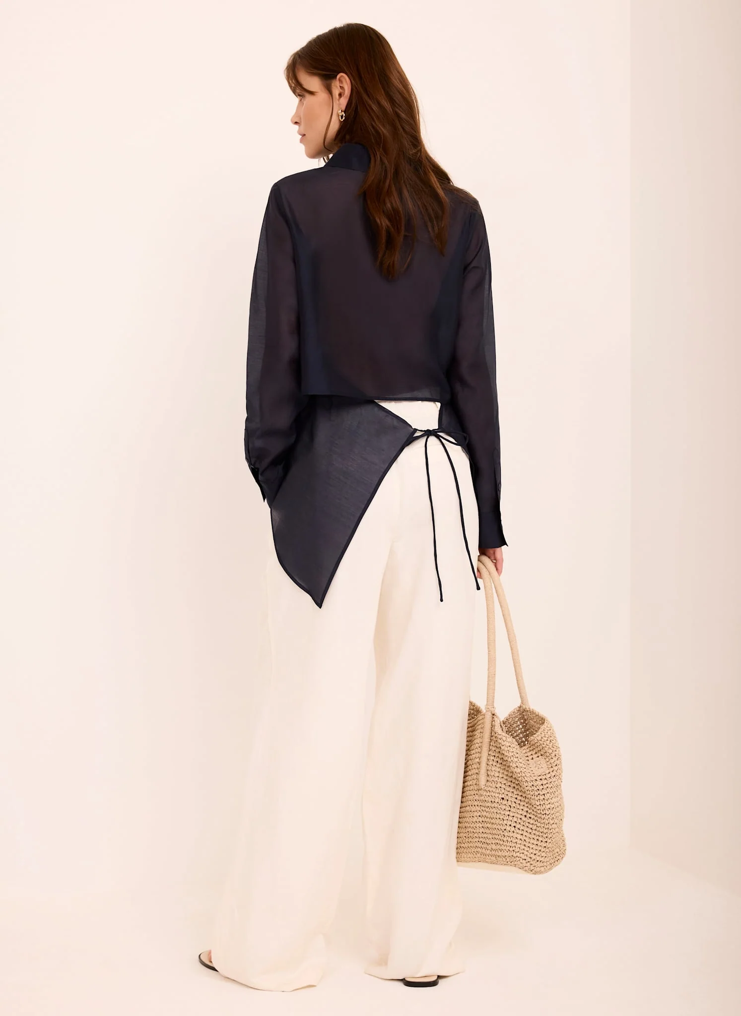 4940-navy-longline-tie-back-sheer-shirt-6.webp Navy Longline Tie Back Sheer Shirt