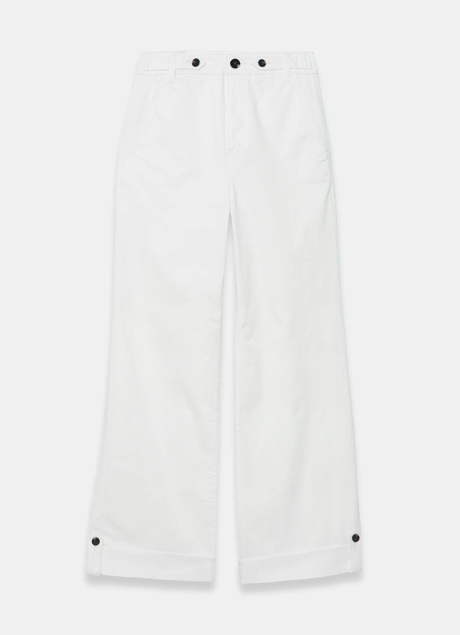 White Utility Chino Wide Leg Trousers