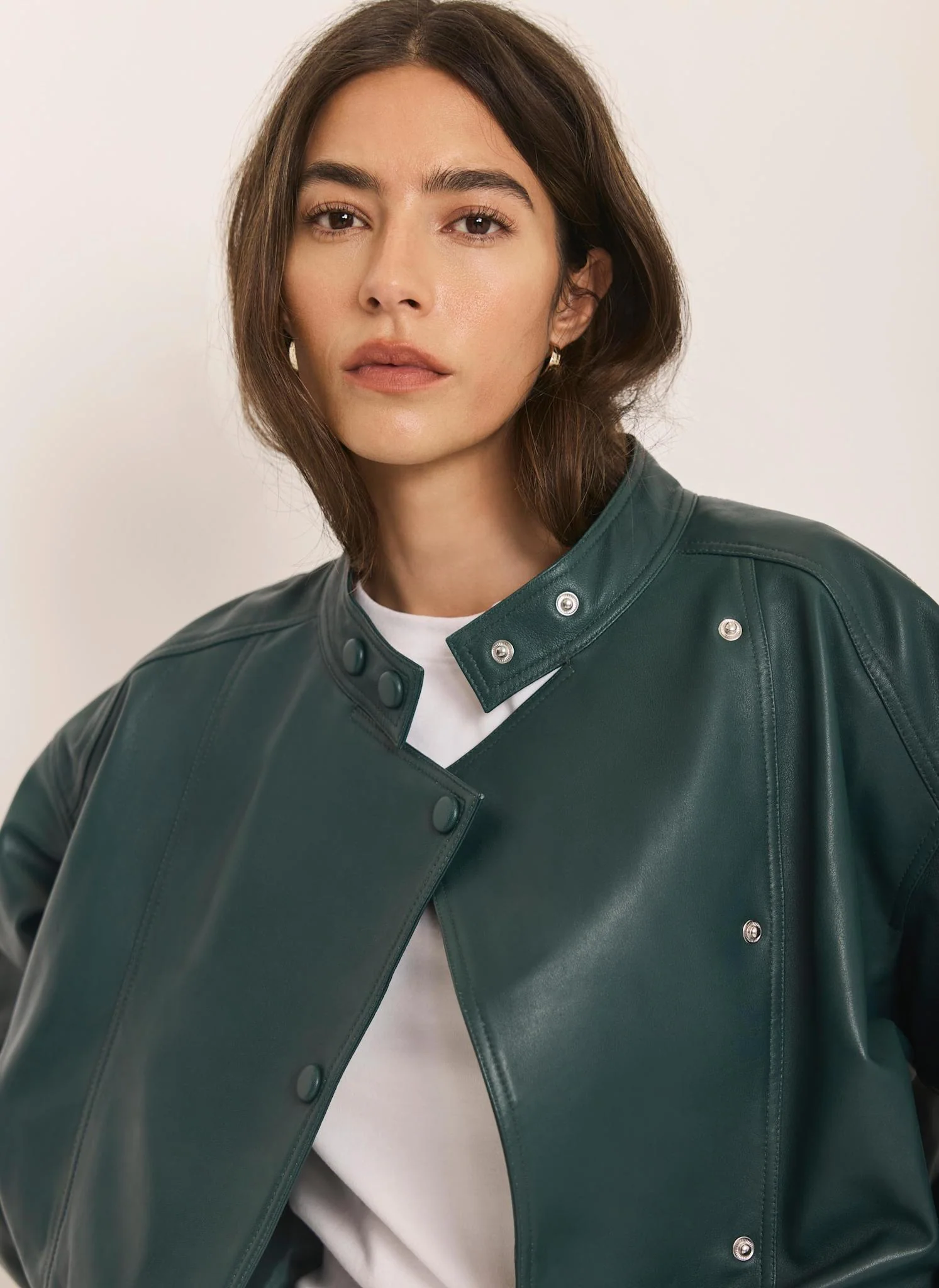 5010-teal-leather-cropped-pilot-bomber-jacket-5.webp Teal Leather Cropped Pilot Bomber Jacket