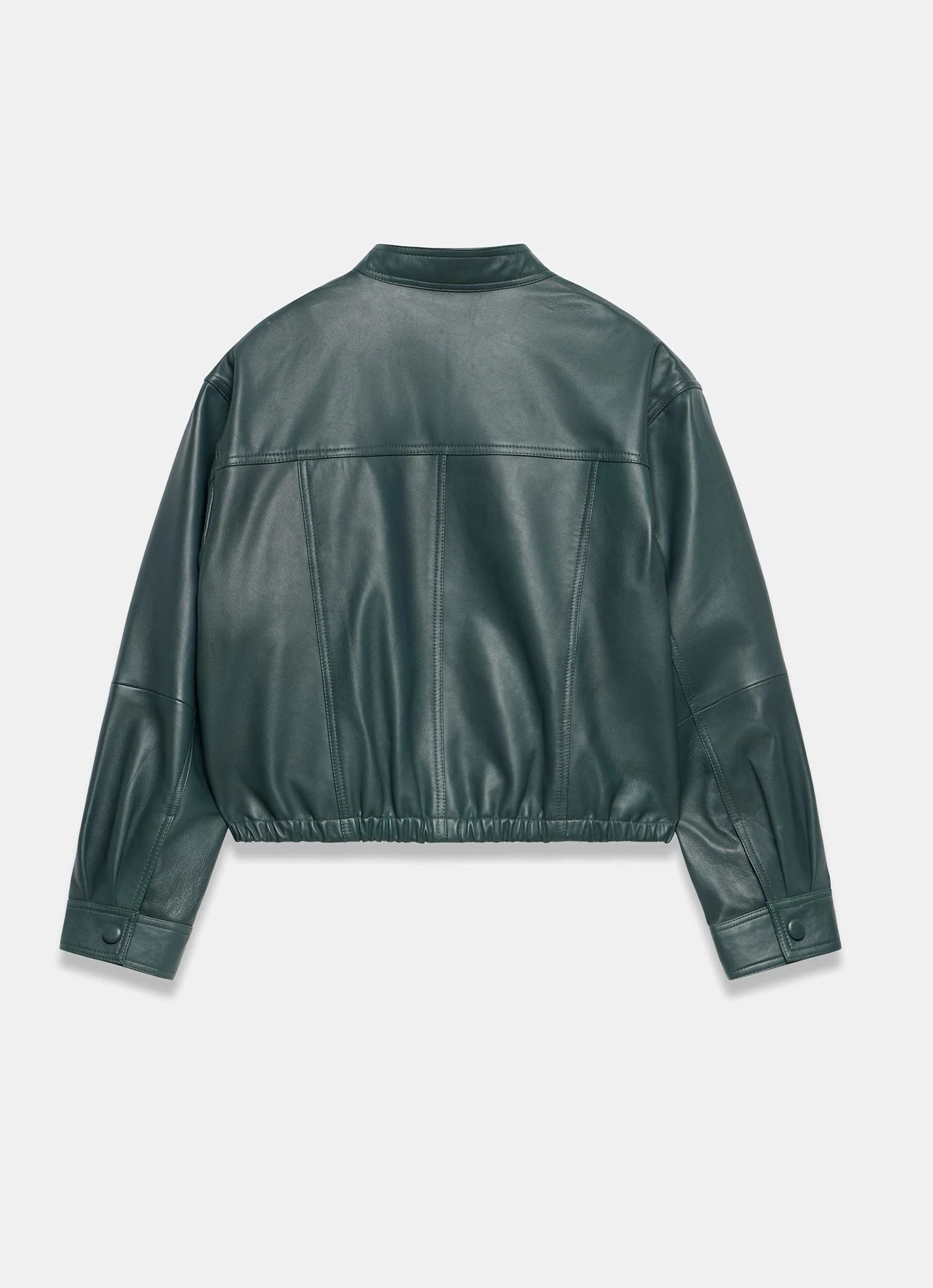 5010-teal-leather-cropped-pilot-bomber-jacket-8.webp Teal Leather Cropped Pilot Bomber Jacket