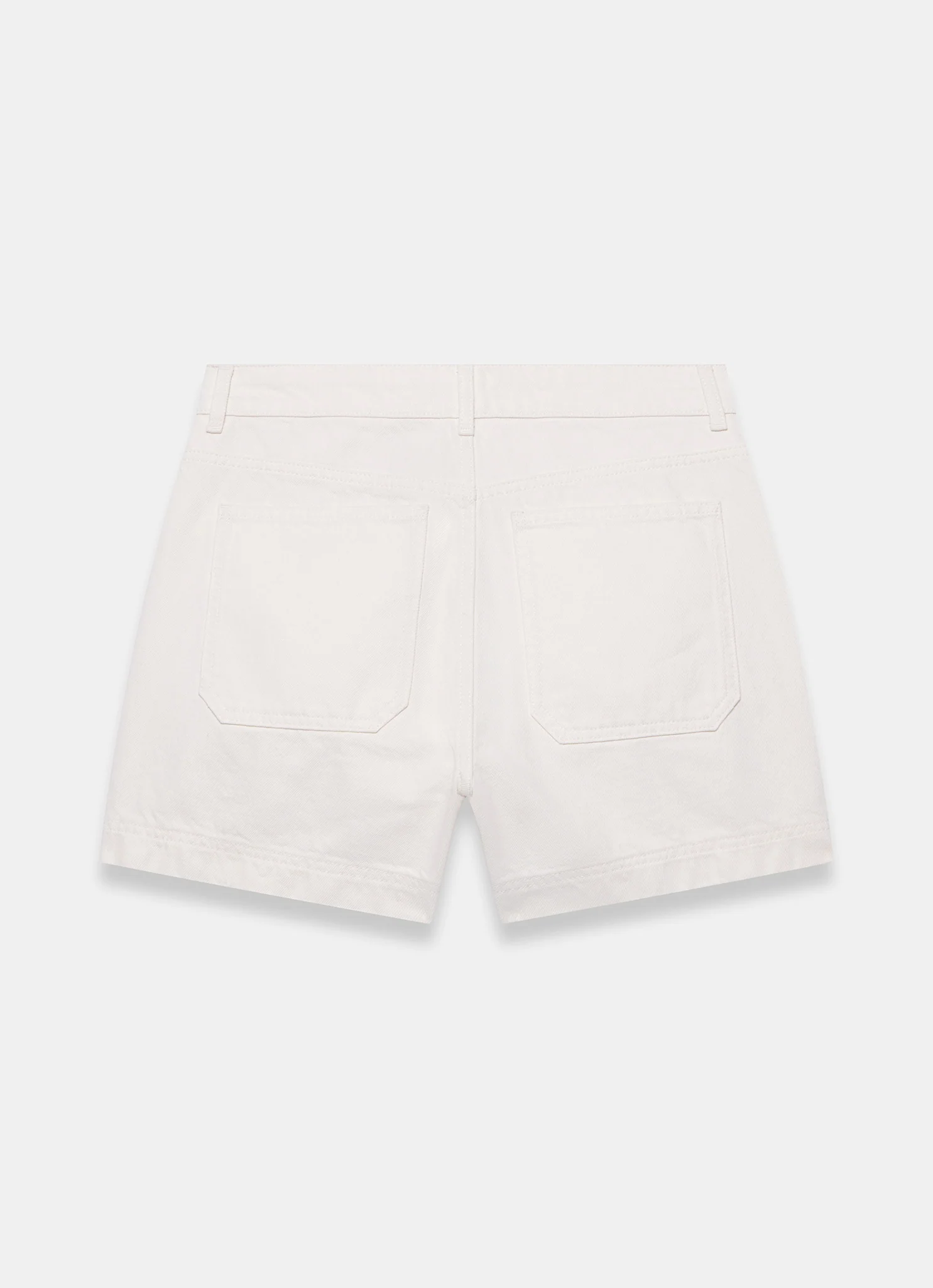 White Utility Pocket Detail Denim Shorts