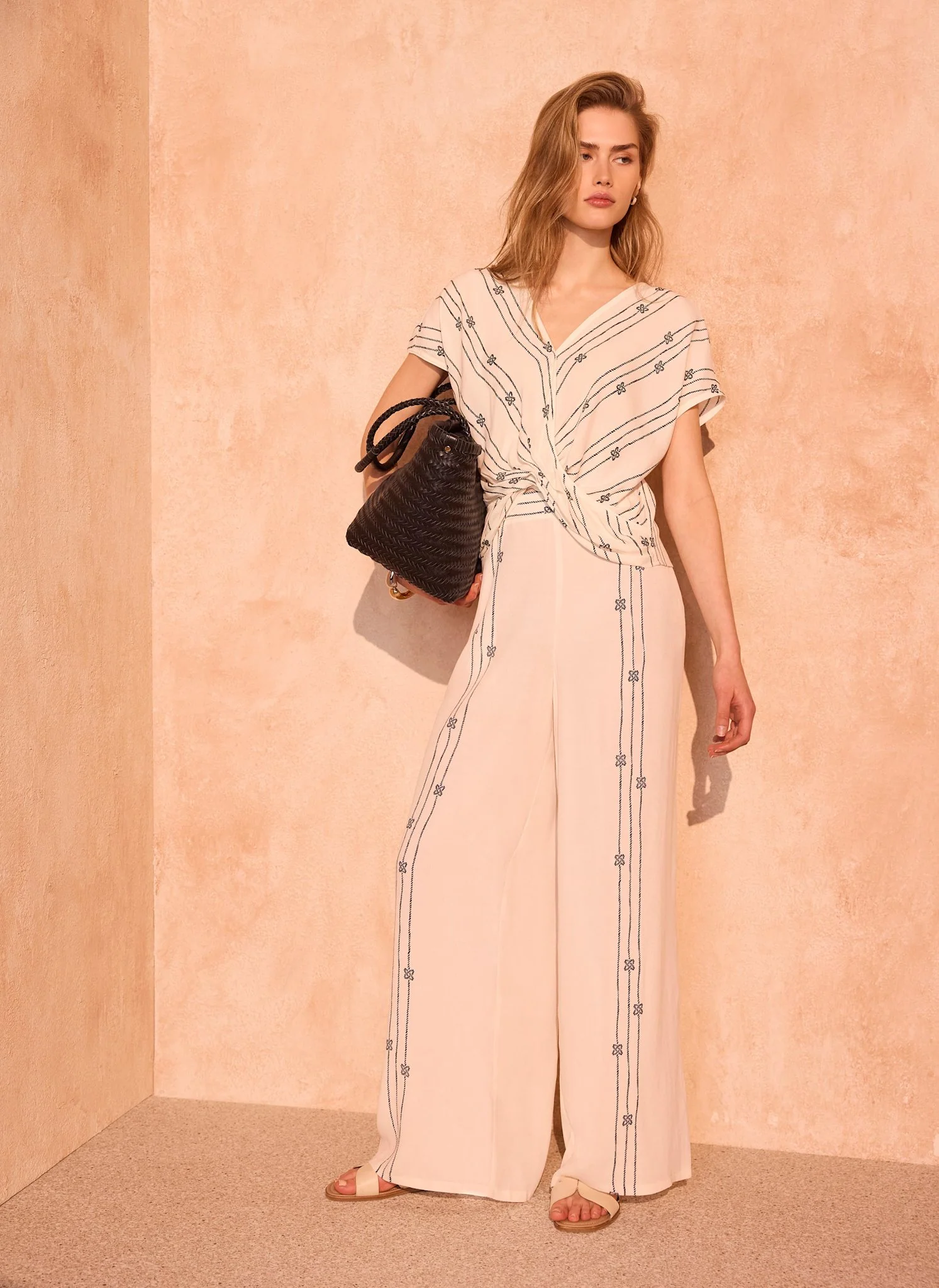 505-cream-printed-wrap-detail-shirt-3.webp Cream Printed Wrap Detail Shirt