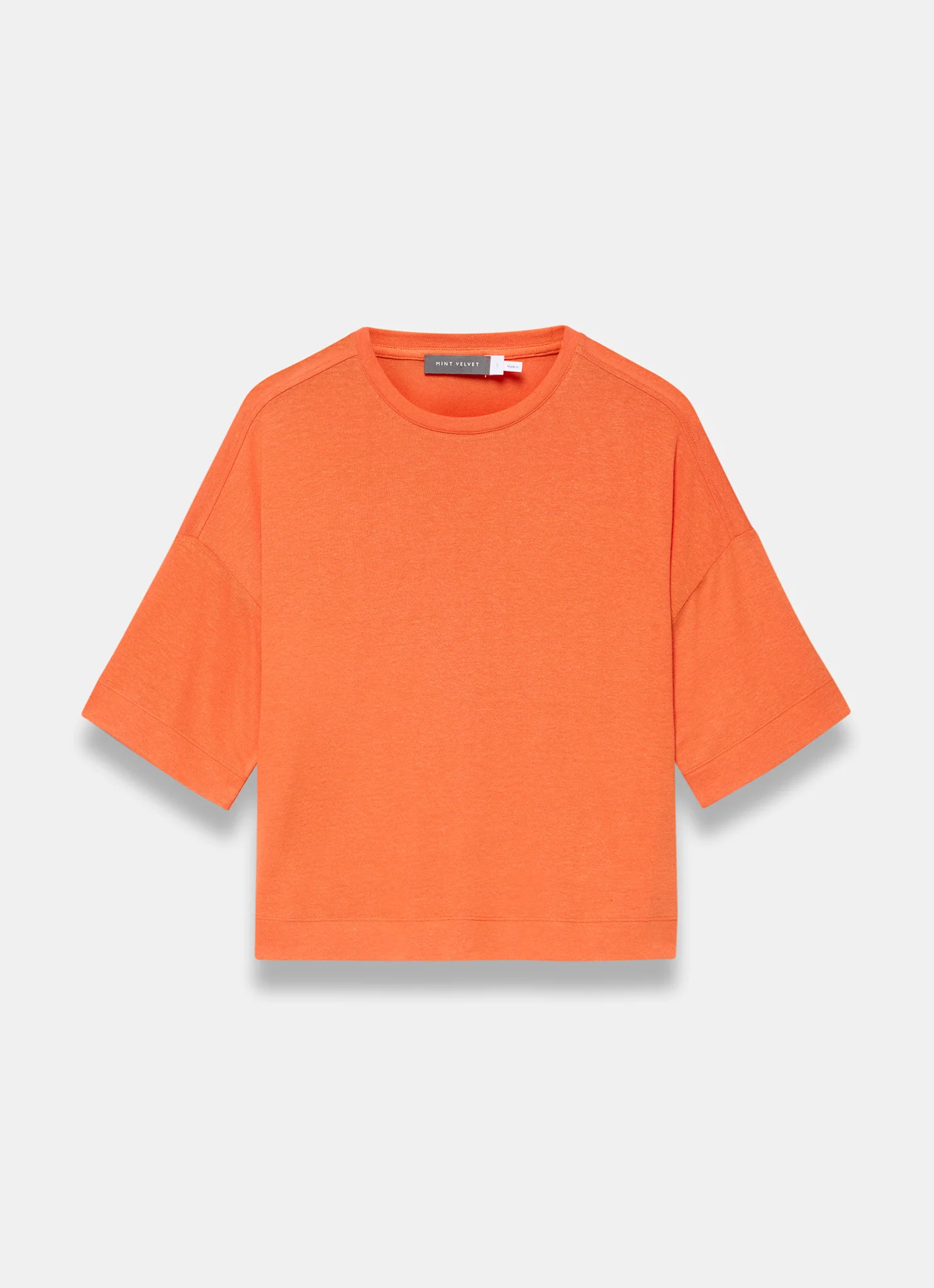 5054-orange-linen-blend-boxy-t-shirt-5.webp Orange Linen Blend Boxy T-Shirt