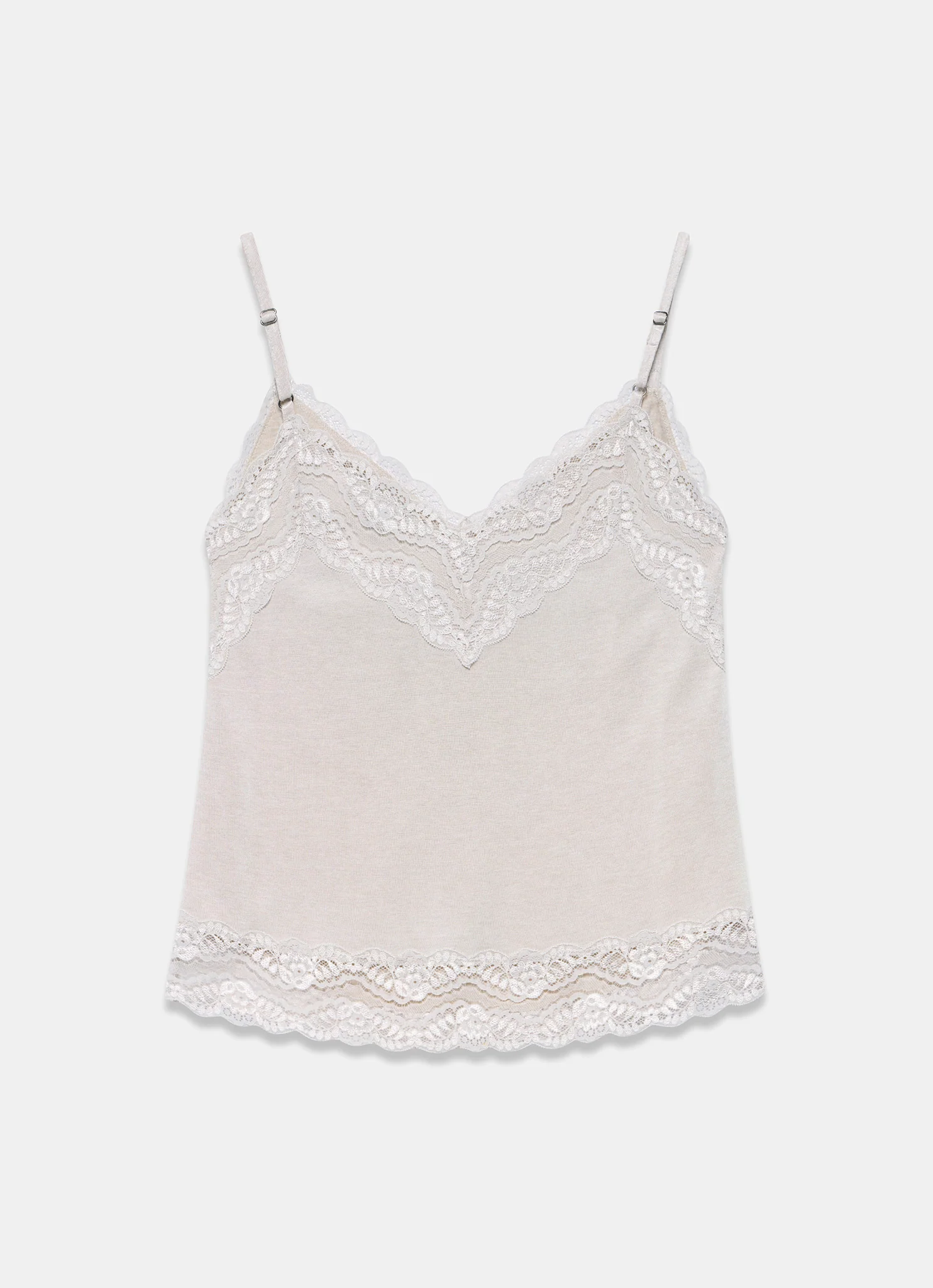 Neutral Lace Detail Camisole Top