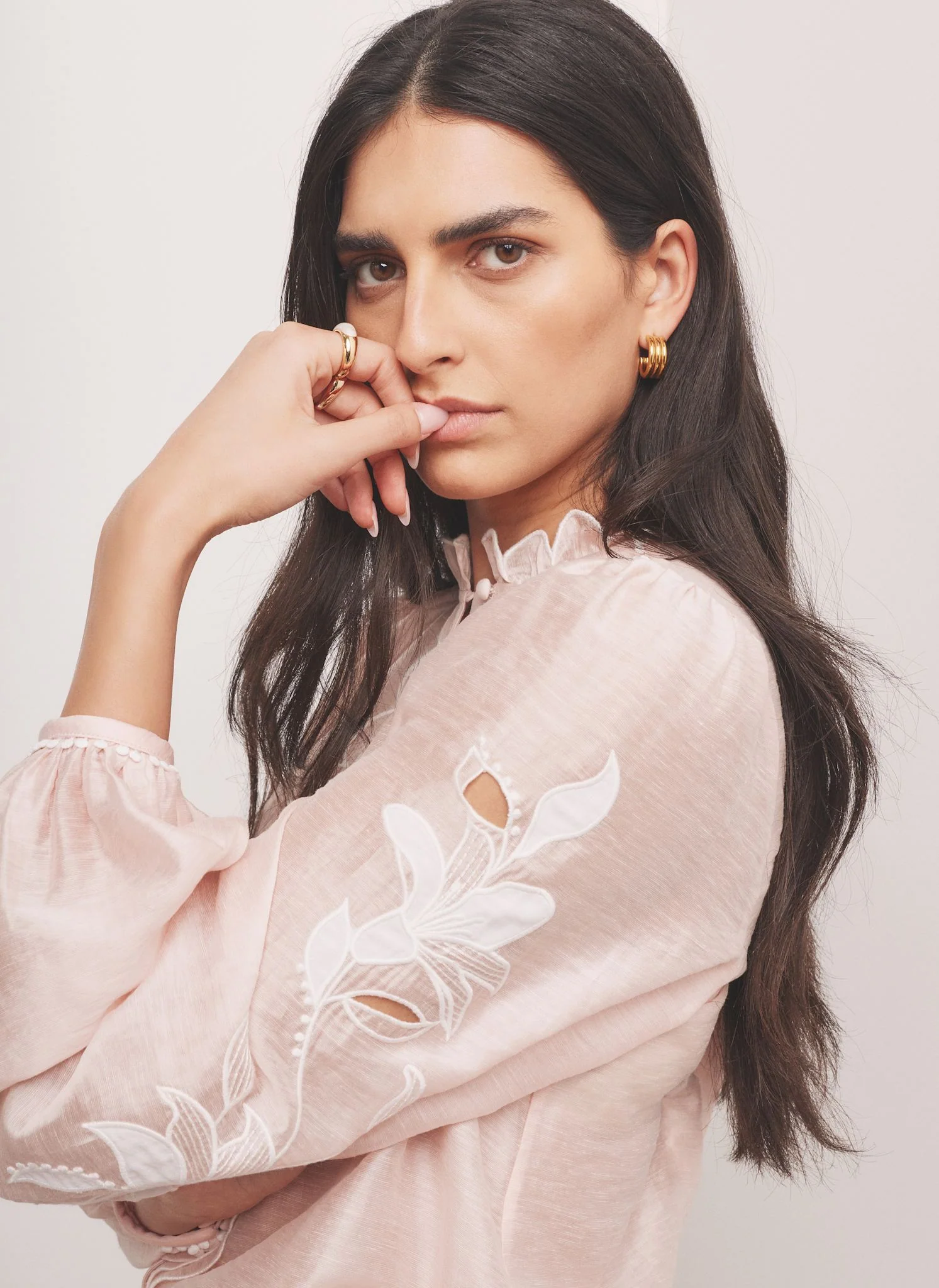 5098-pink-embroidered-scallop-trim-blouse-2.webp Pink Embroidered Scallop Trim Blouse