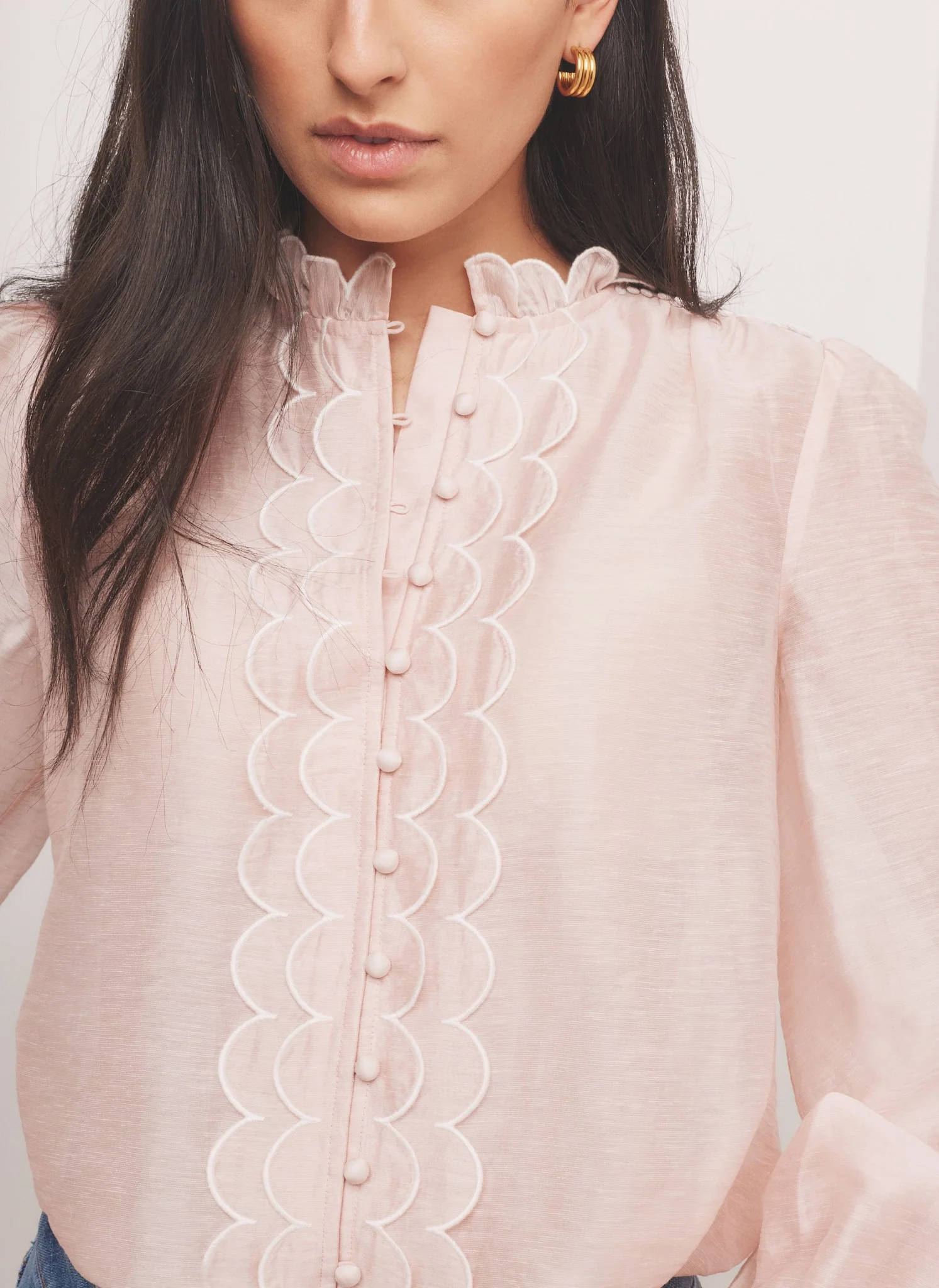 5098-pink-embroidered-scallop-trim-blouse-4.webp Pink Embroidered Scallop Trim Blouse