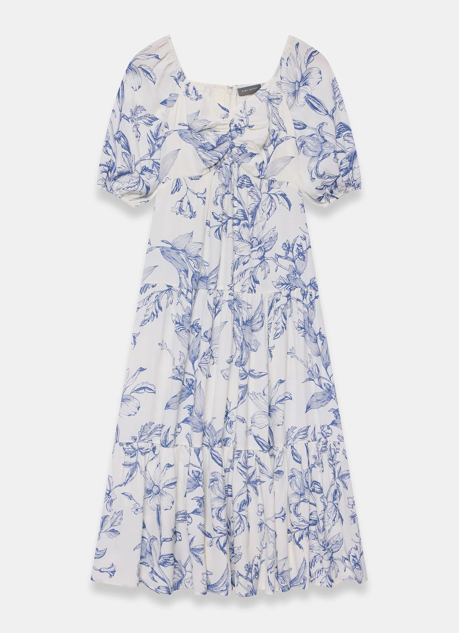 Blue Floral Print Maxi Dress