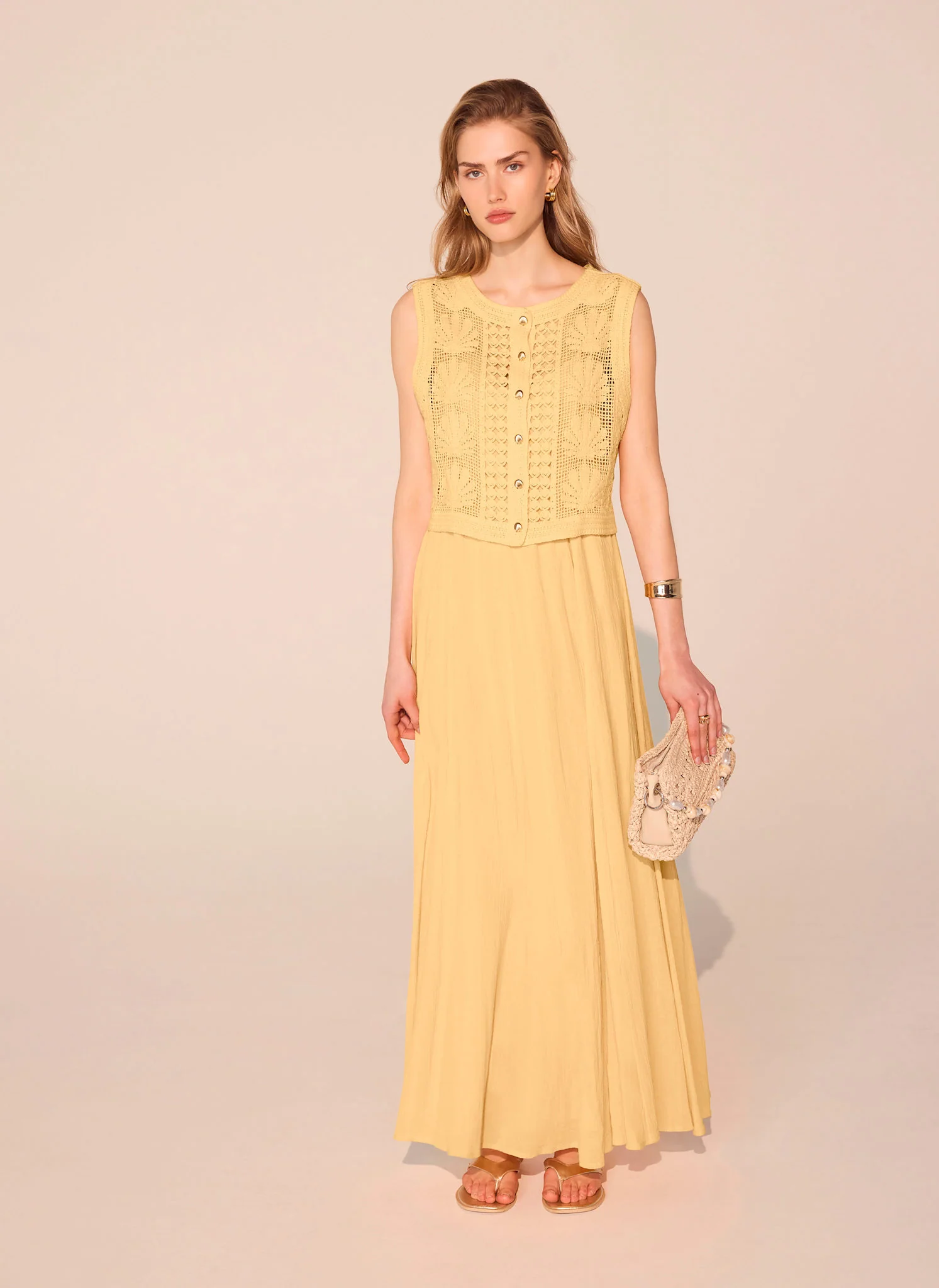 5132-yellow-crochet-shell-maxi-dress-5.webp Yellow Crochet Shell Maxi Dress