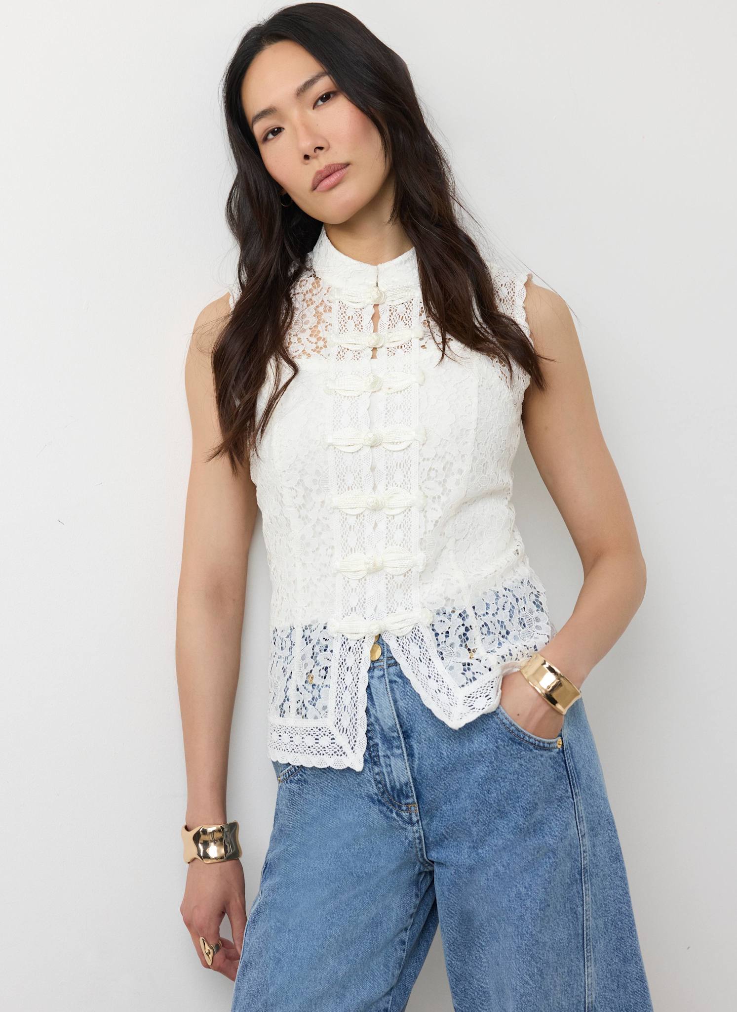 514-white-lace-detail-military-top-2.jpg White Lace Detail Military Top