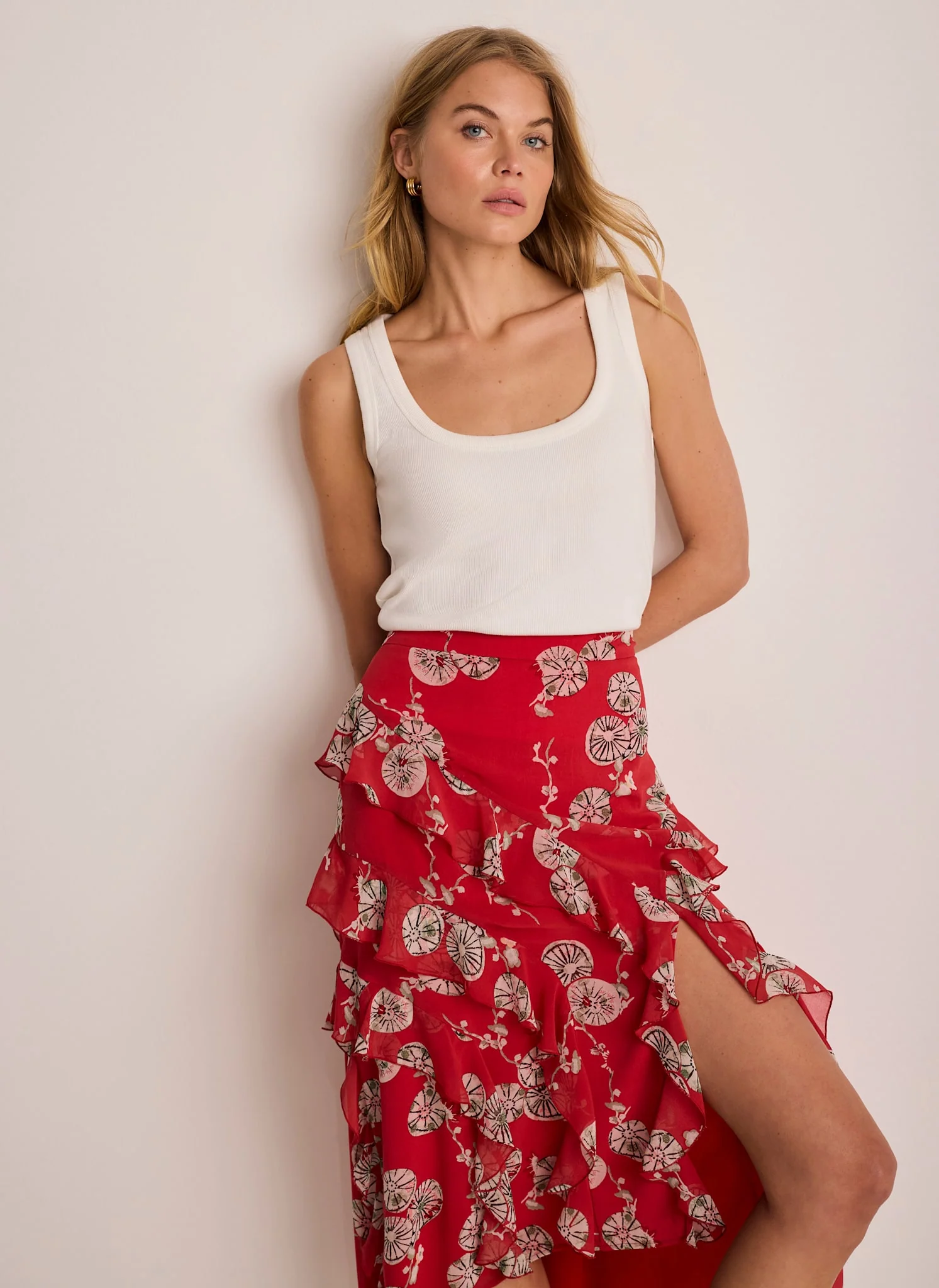 5150-red-printed-ruffle-maxi-skirt-5.webp Red Printed Ruffle Maxi Skirt