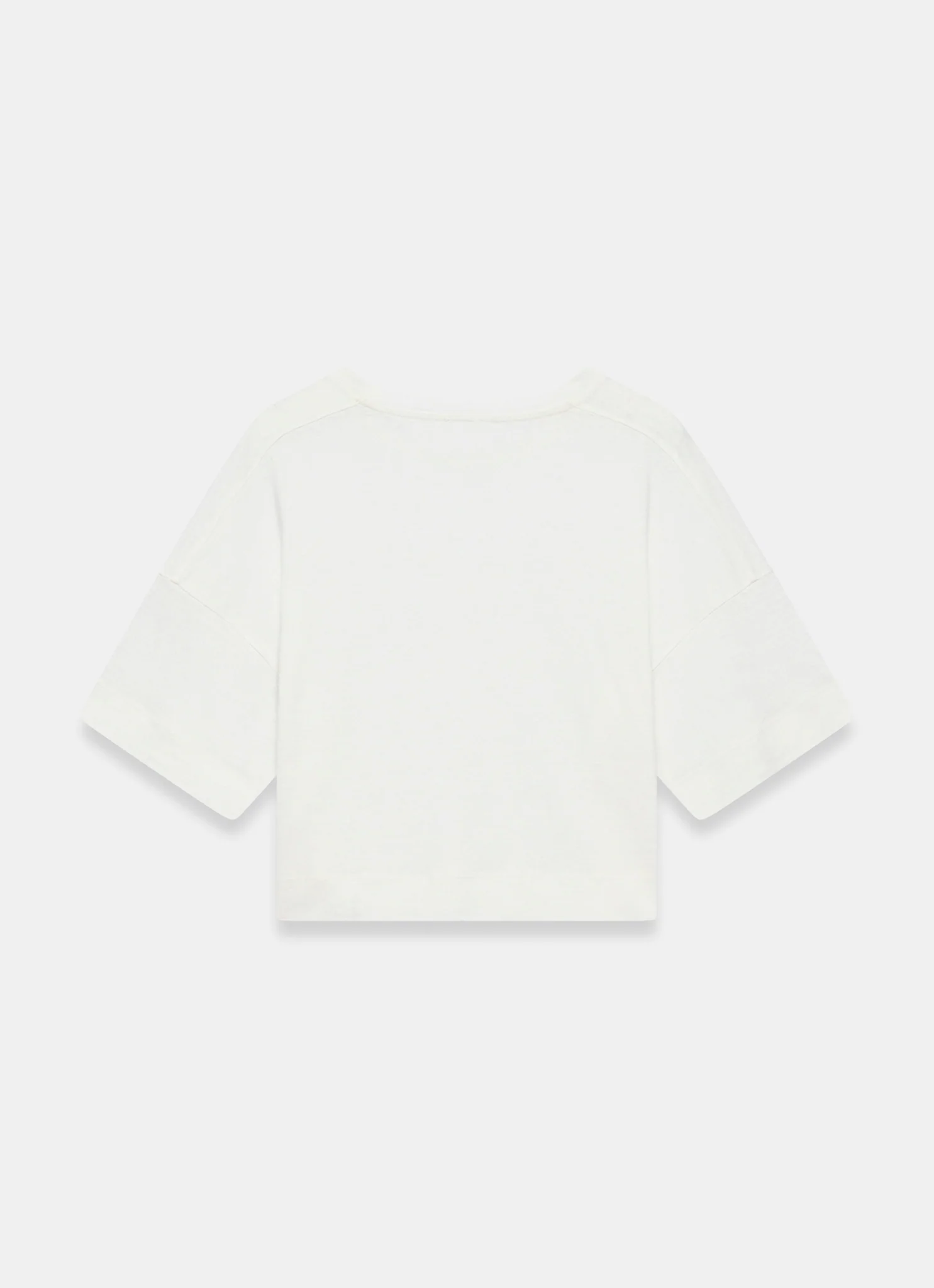 White Linen Blend Boxy T Shirt