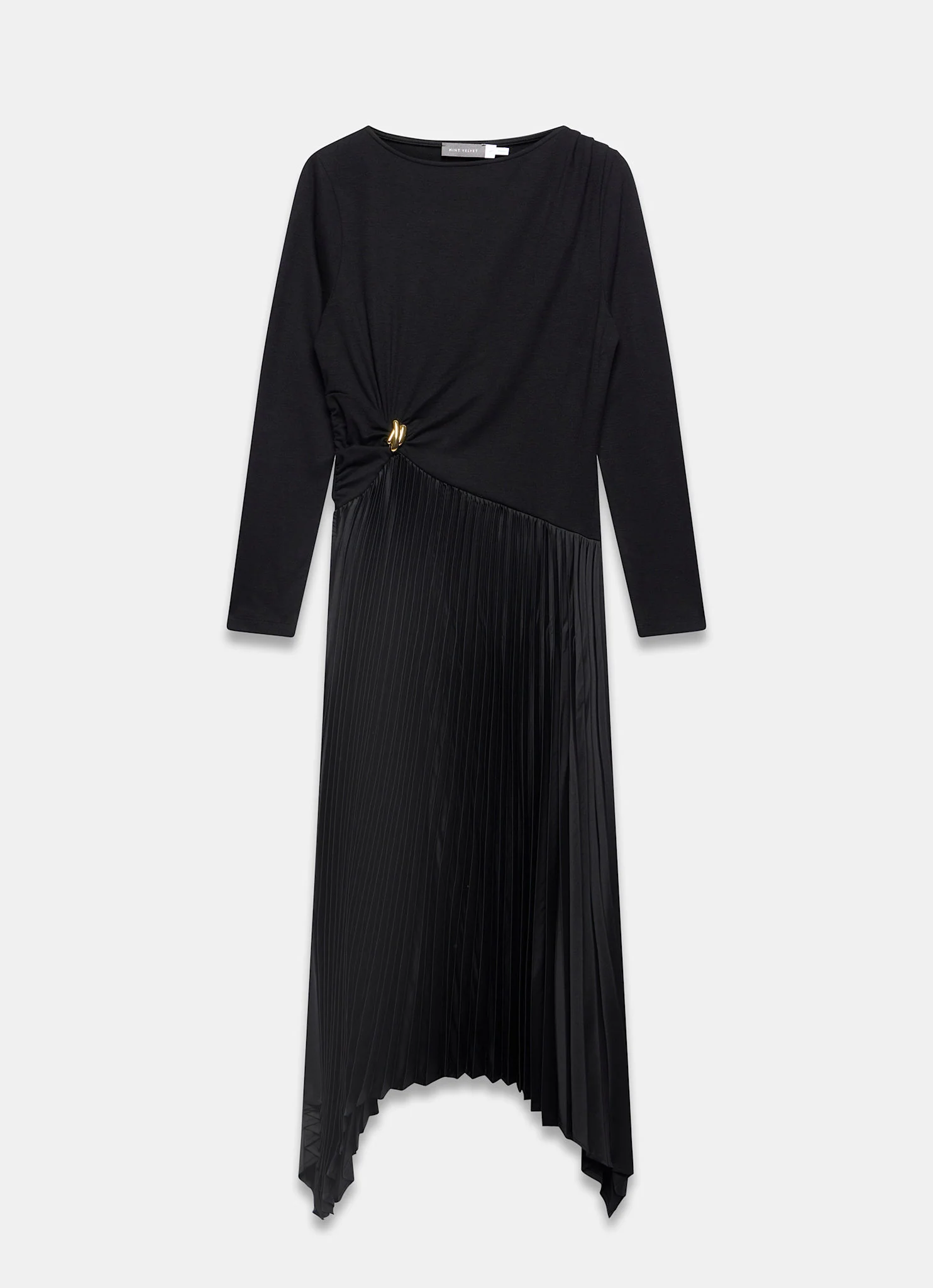 5188-black-pleated-asymmetric-midi-dress-7.webp Black Pleated Asymmetric Midi Dress