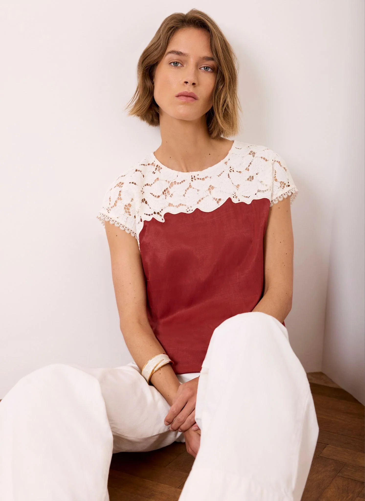 520-rust-red-satin-lace-top-1.webp Rust Red Satin Lace Top