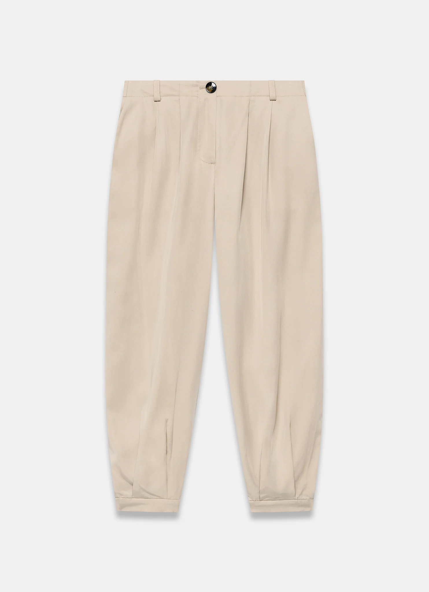 Neutral Tapered Balloon Trousers