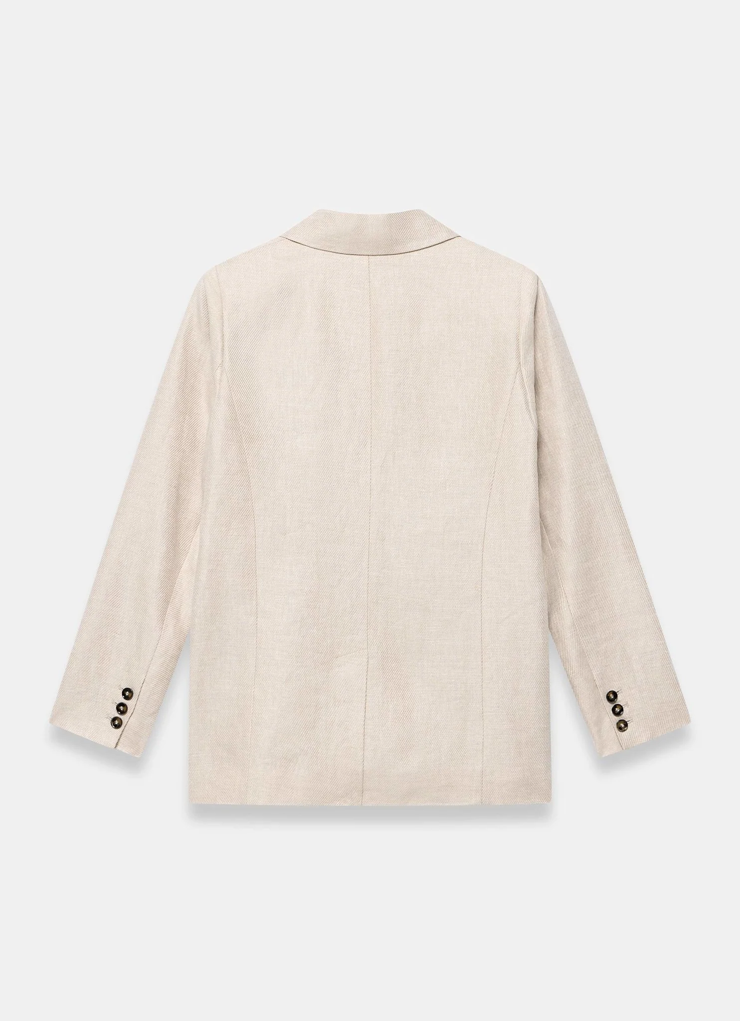 Neutral Linen Double Breasted Blazer