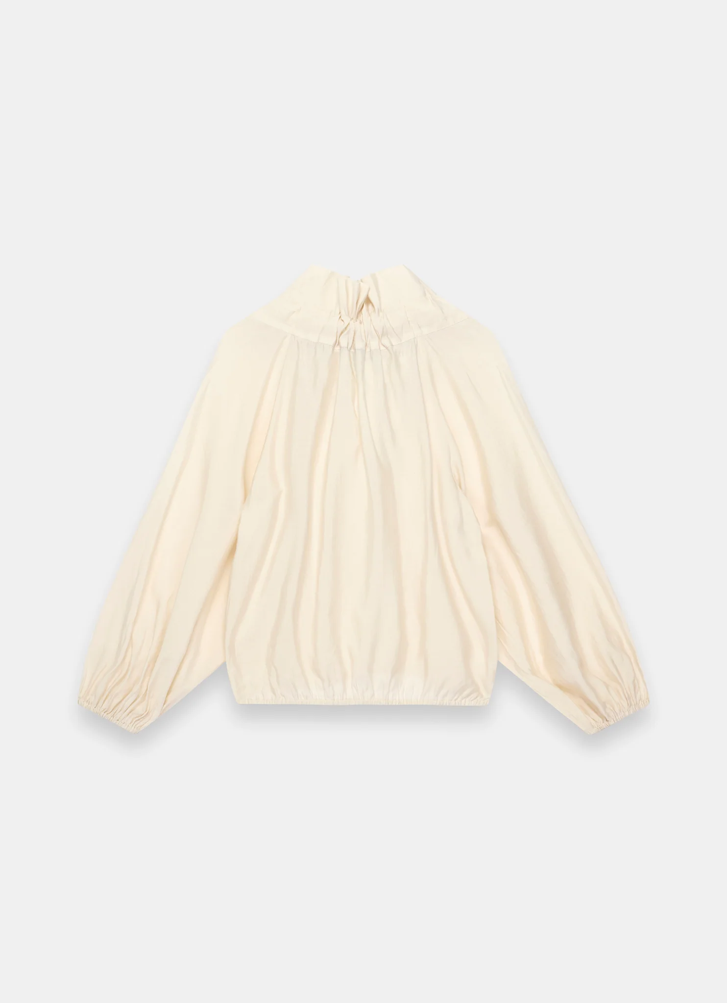 5368-cream-blouson-tie-neck-blouse-7.webp Cream Blouson Tie Neck Blouse