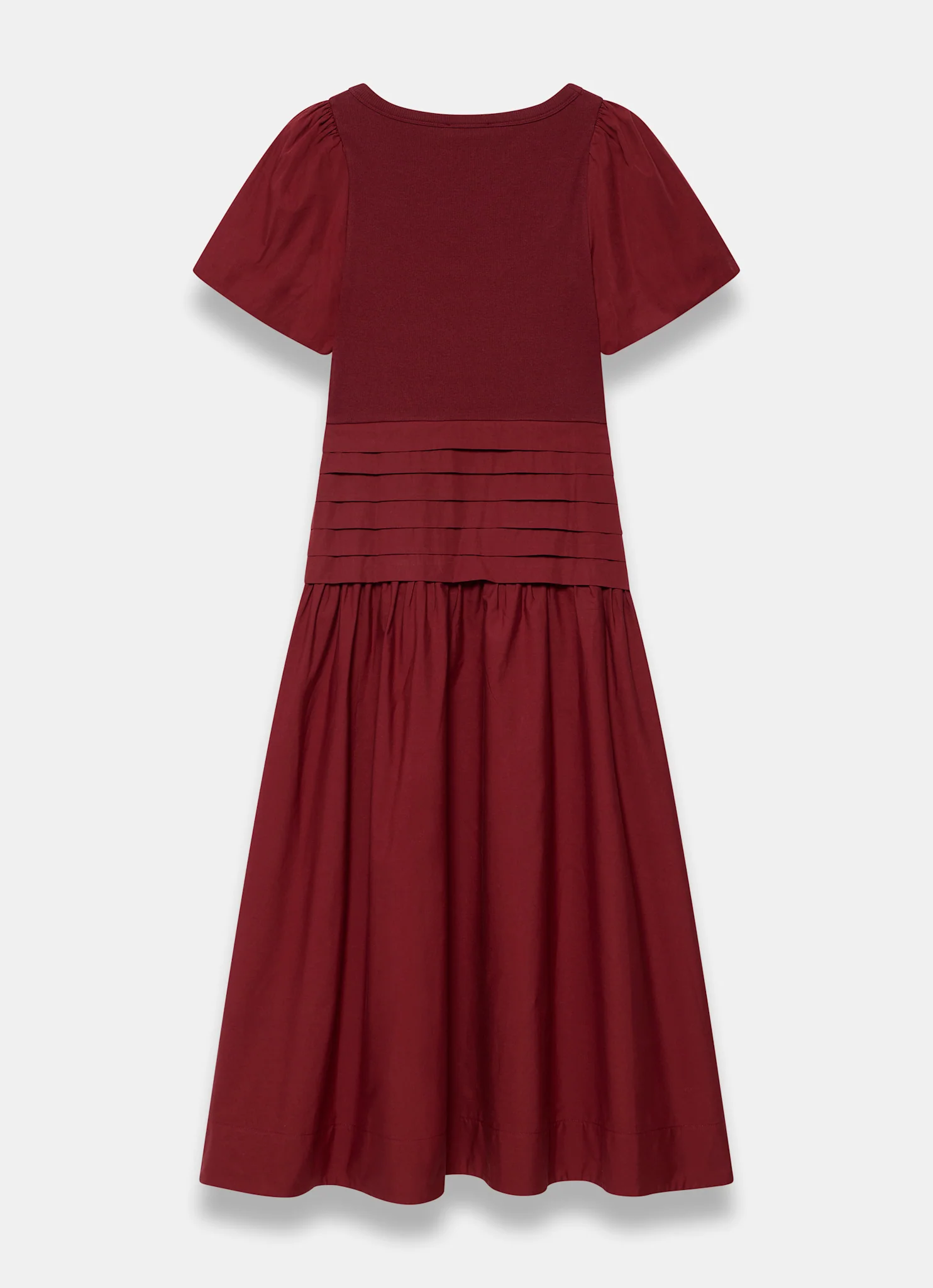 Burgundy Cotton Blend Maxi Dress