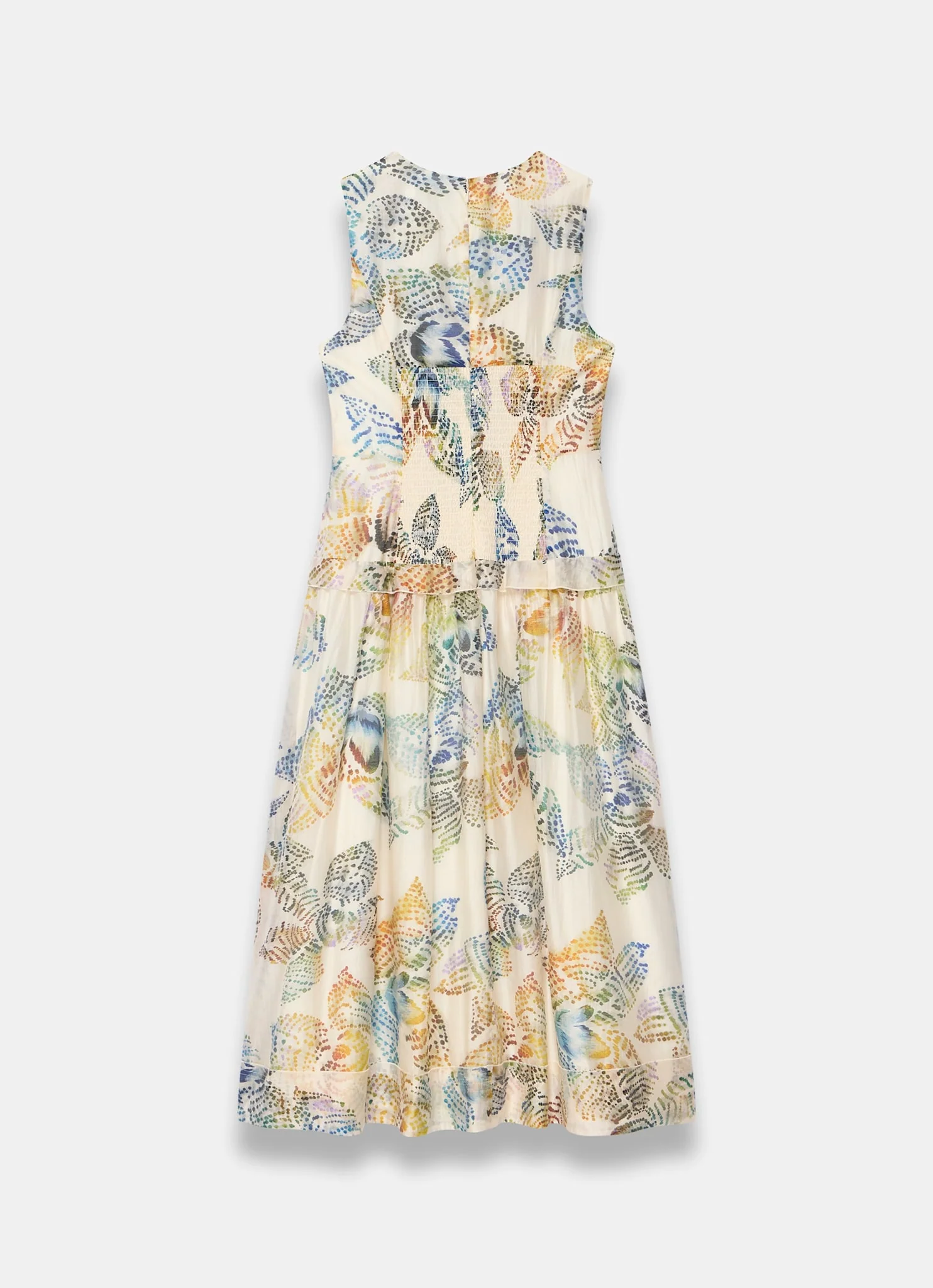 5396-cream-floral-print-drop-waist-midi-dress-7.webp Cream Floral Print Drop Waist Midi Dress