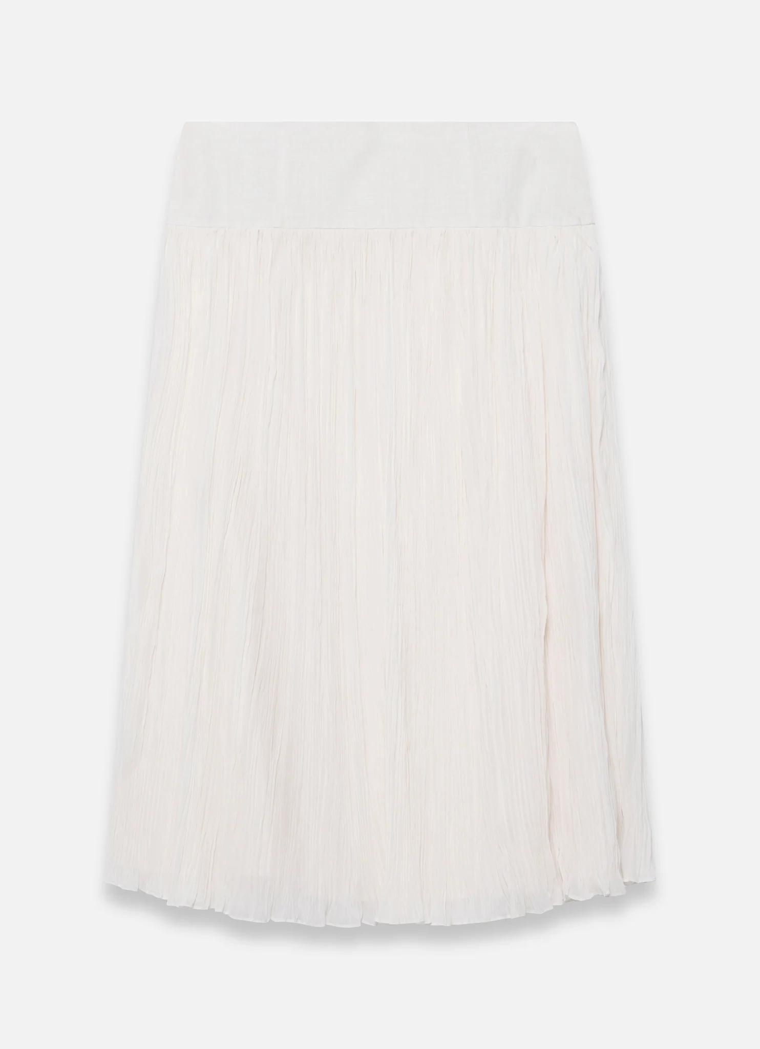 Cream Drop Waist Crinkle Midi Skirt