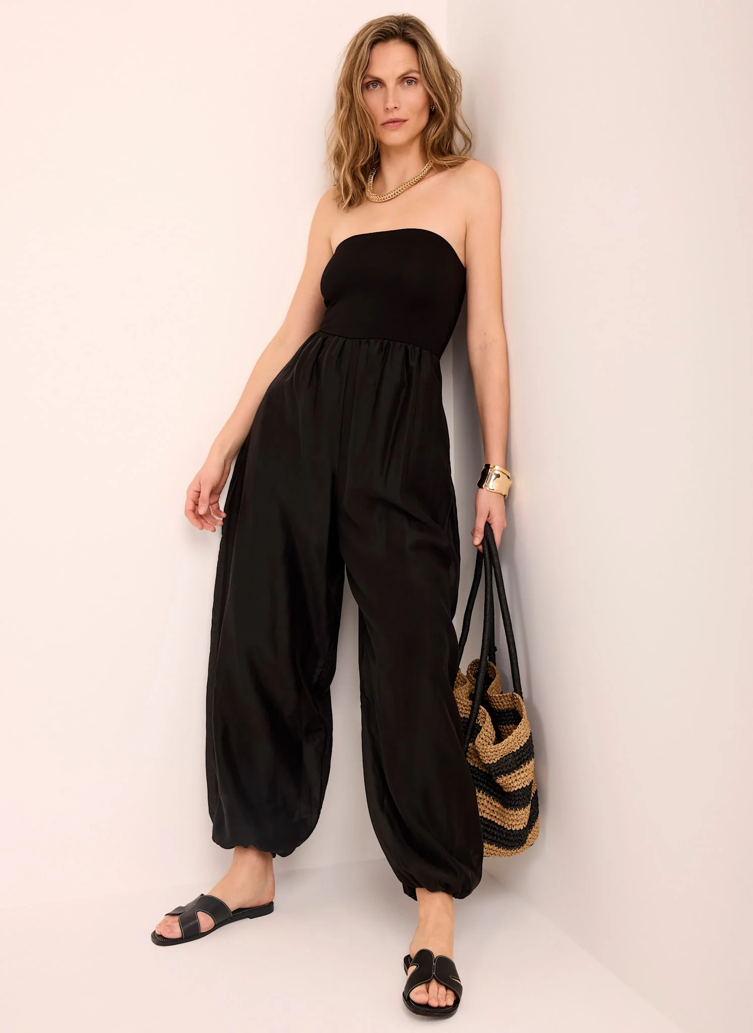 Black Bandeau Balloon Jumpsuit
