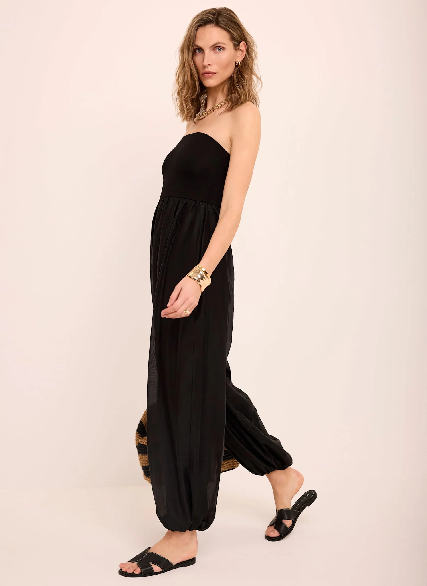 Black Bandeau Balloon Jumpsuit