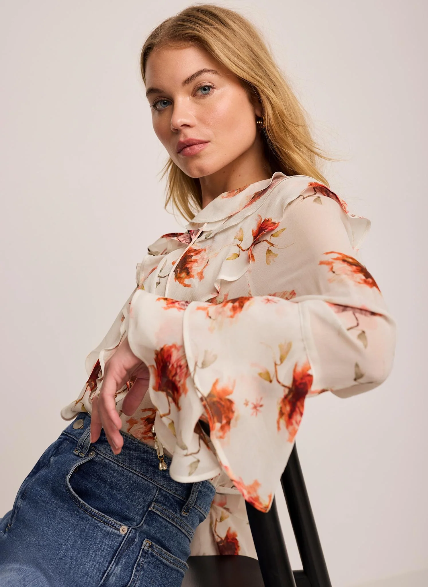 5504-cream-floral-print-blouse-1.webp Cream Floral Print Blouse
