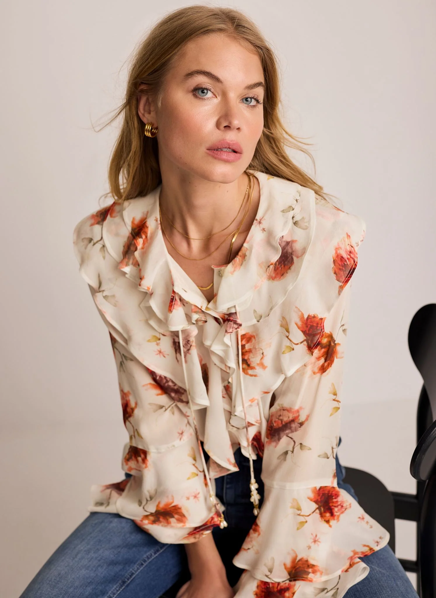 5504-cream-floral-print-blouse-2.webp Cream Floral Print Blouse