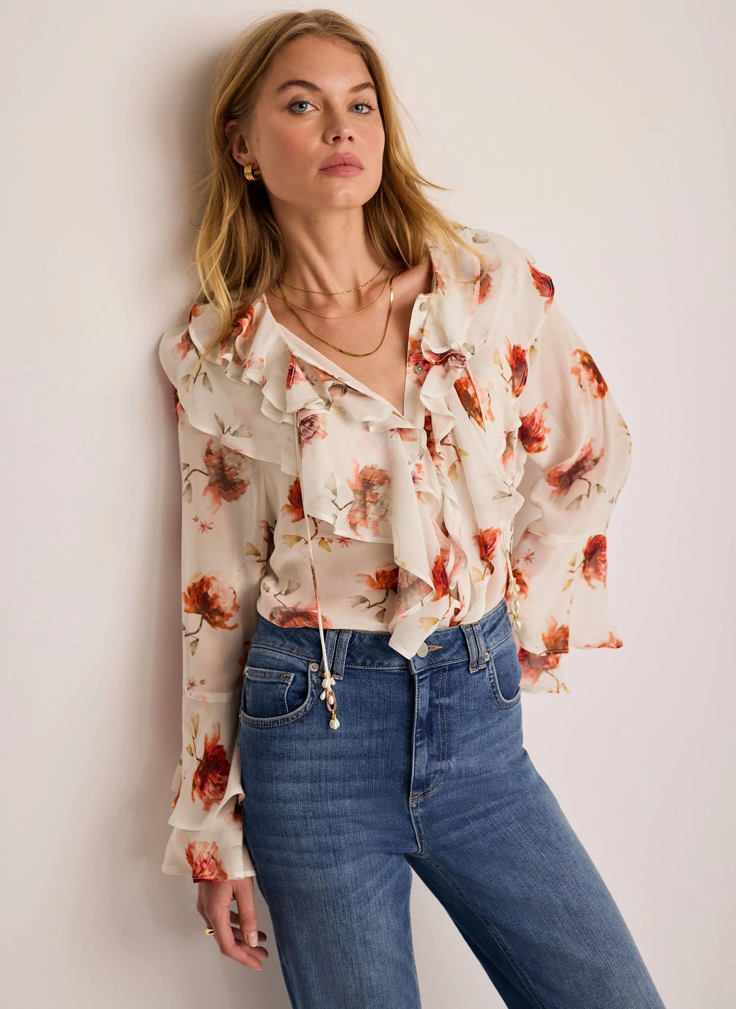 5504-cream-floral-print-blouse-3.webp Cream Floral Print Blouse