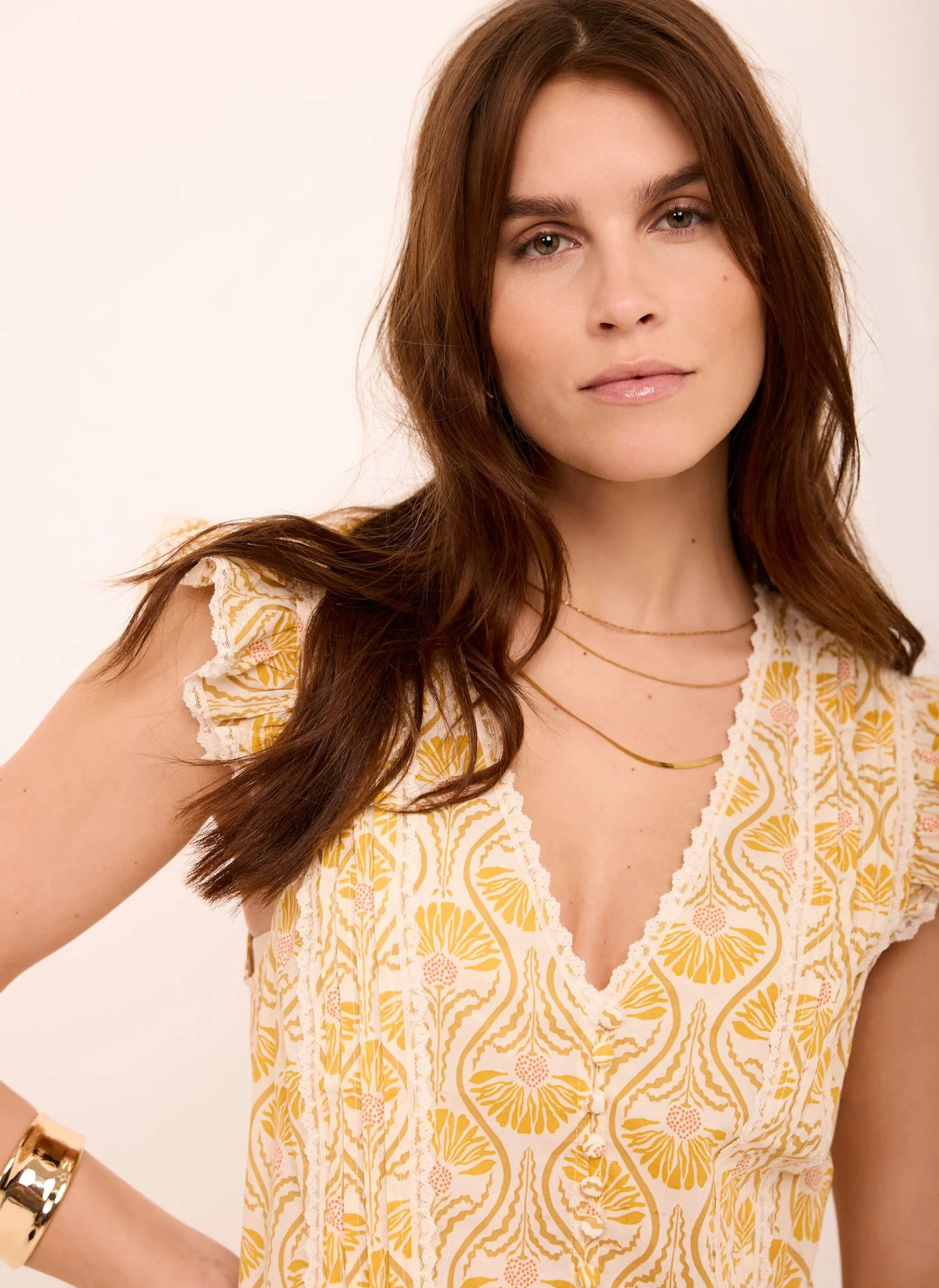 5516-yellow-cotton-floral-print-top-5.webp Yellow Cotton Floral Print Top