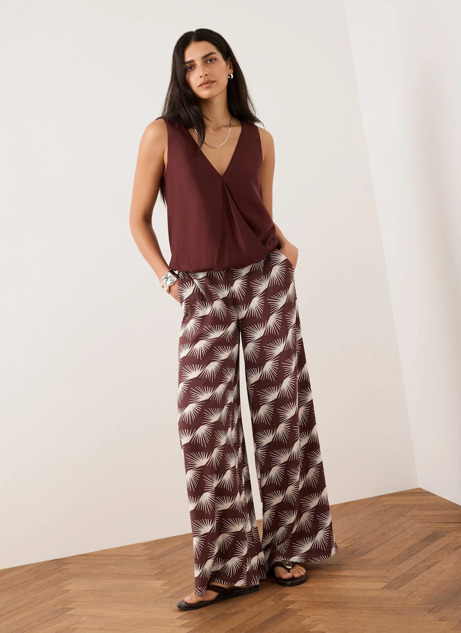 5522-burgundy-gathered-cami-top-1.webp Burgundy Gathered Cami Top