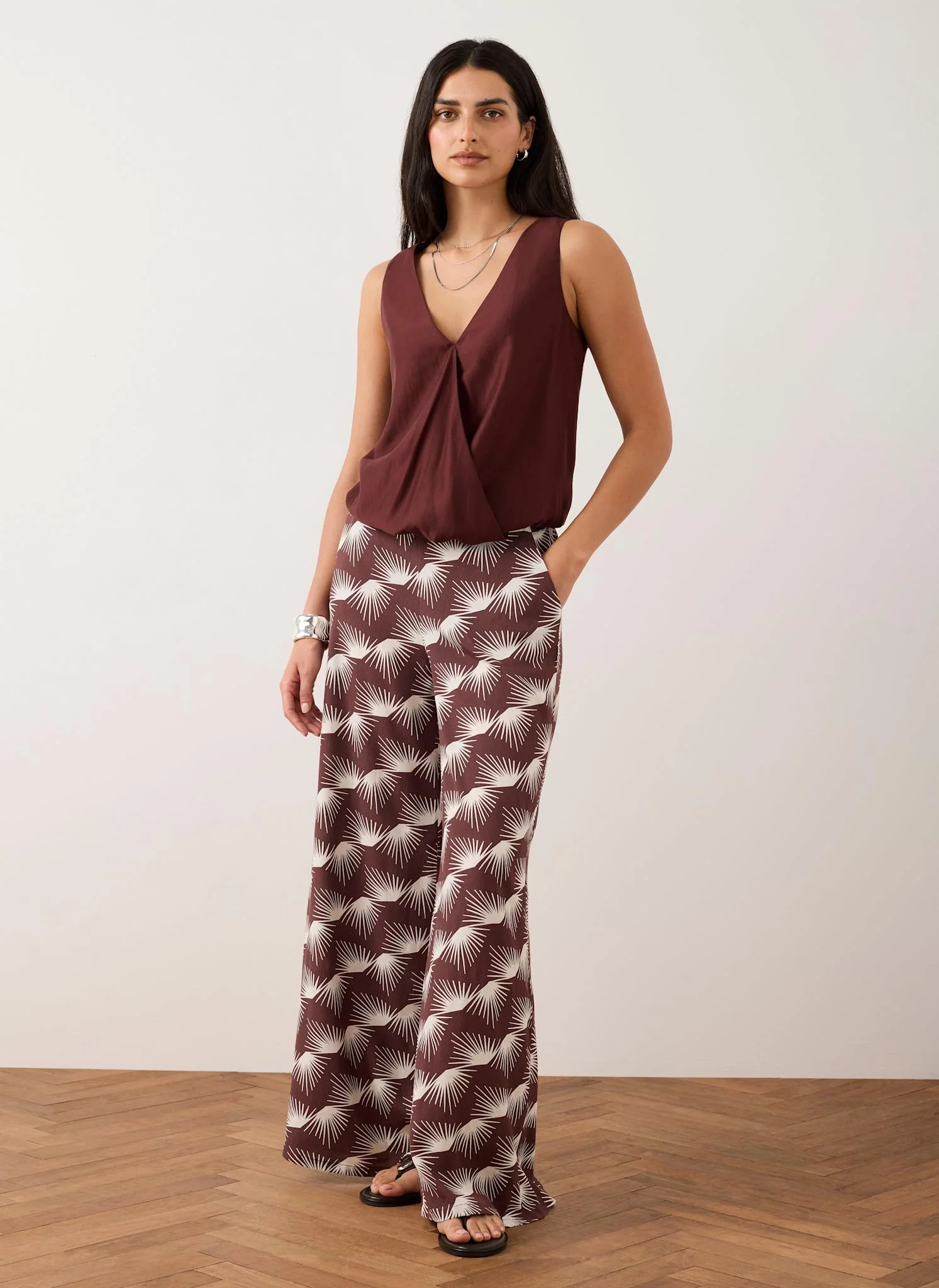 5522-burgundy-gathered-cami-top-4.webp Burgundy Gathered Cami Top