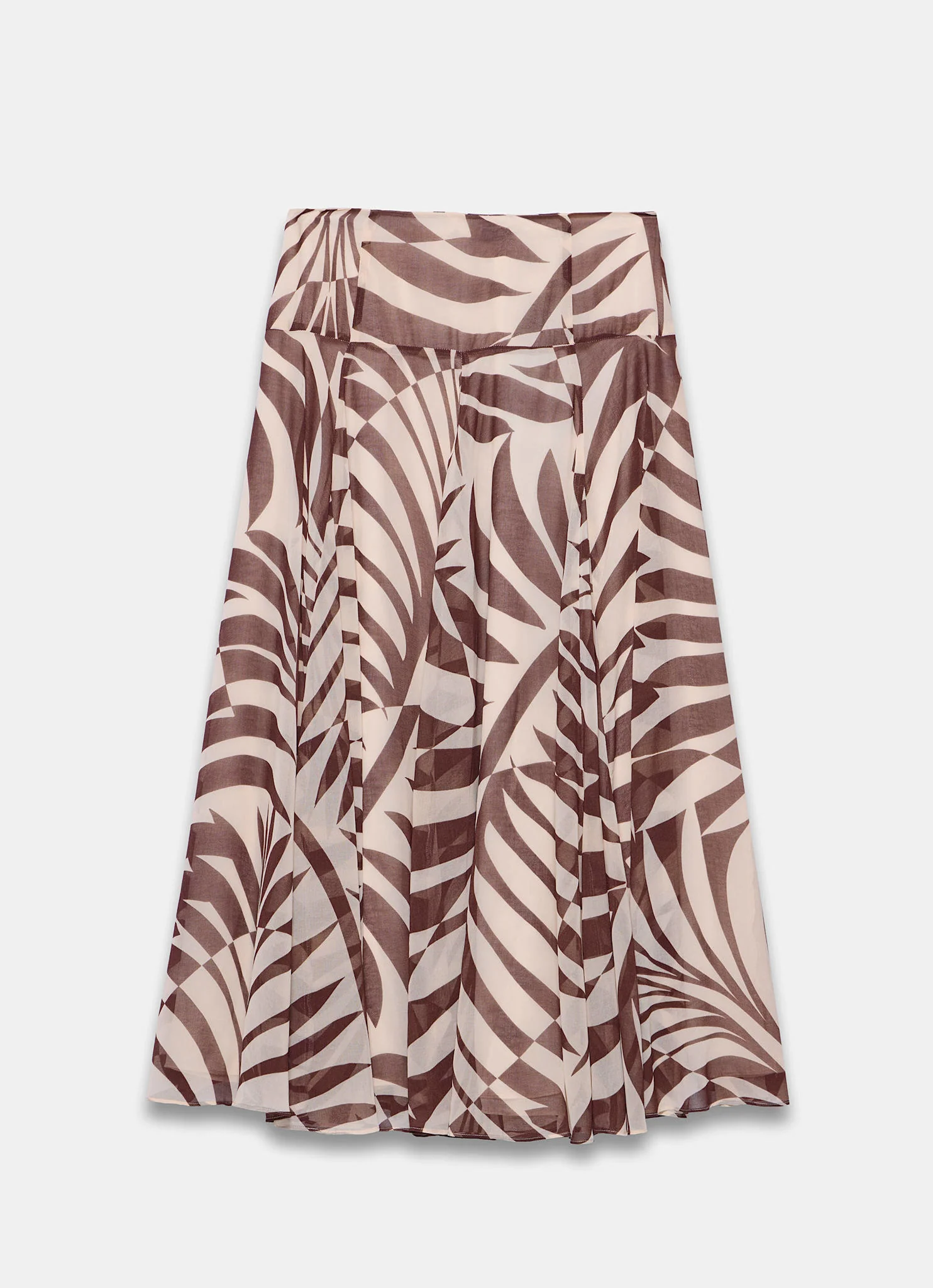 Burgundy Palm Print Maxi Skirt