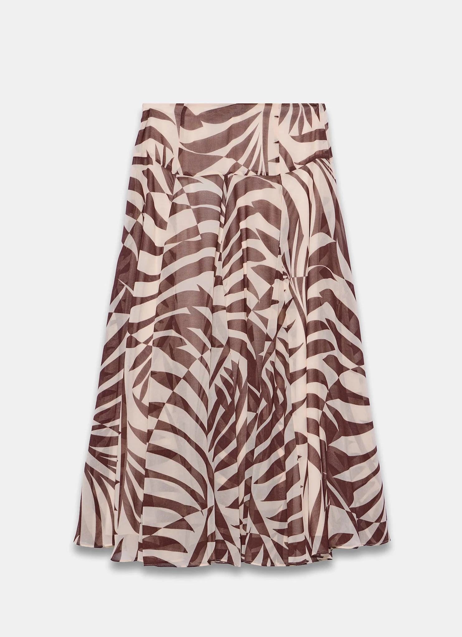Burgundy Palm Print Maxi Skirt