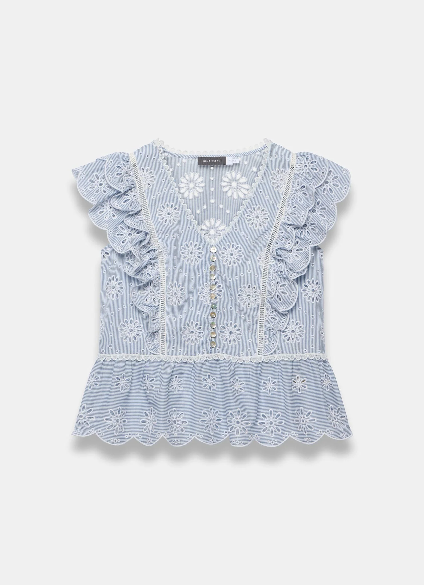 5622-blue-cotton-broderie-striped-top-6.webp Blue Cotton Broderie Striped Top