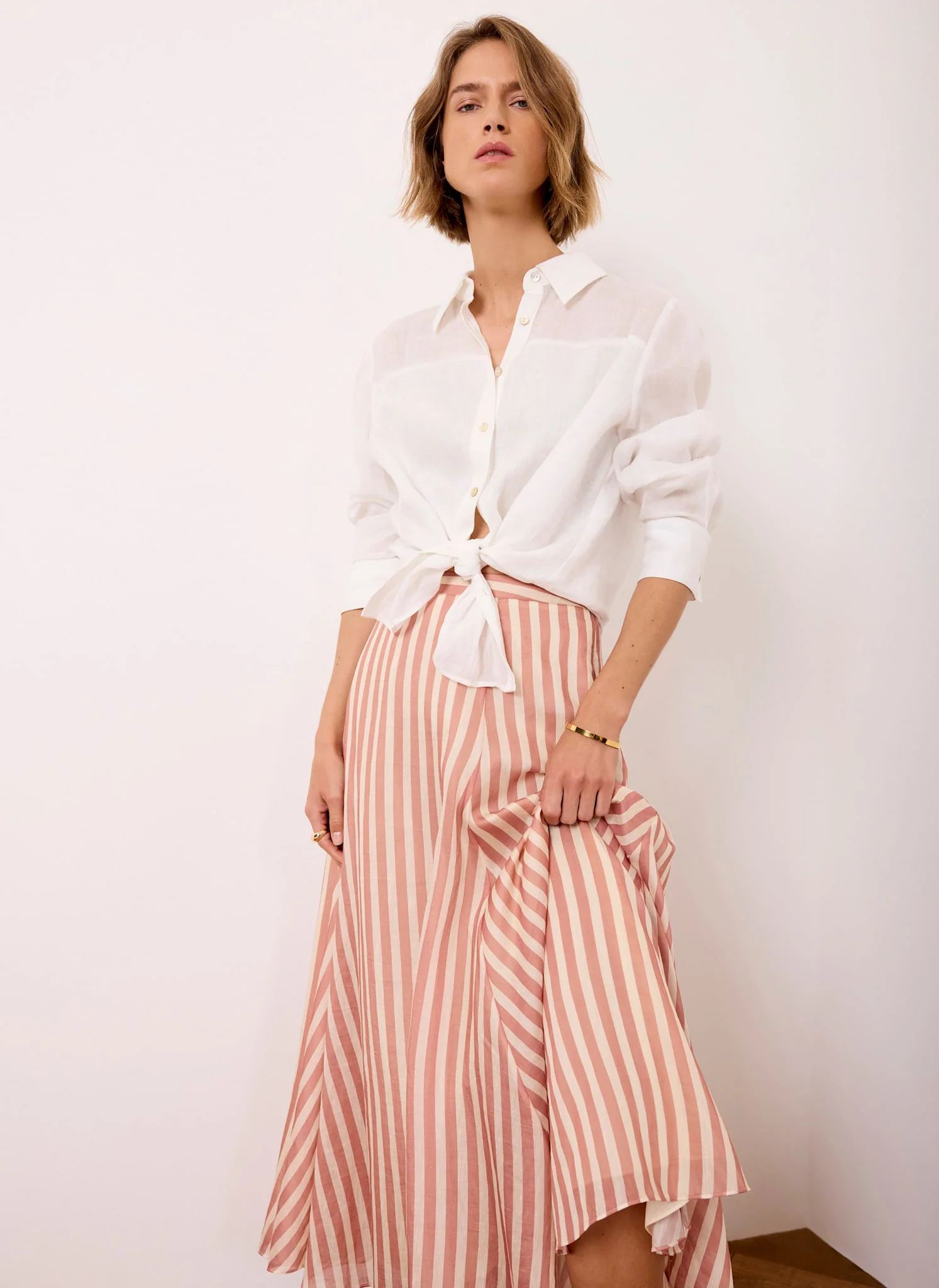 5635-06-06-variation-3.webp Orange Striped A Line Midi Skirt