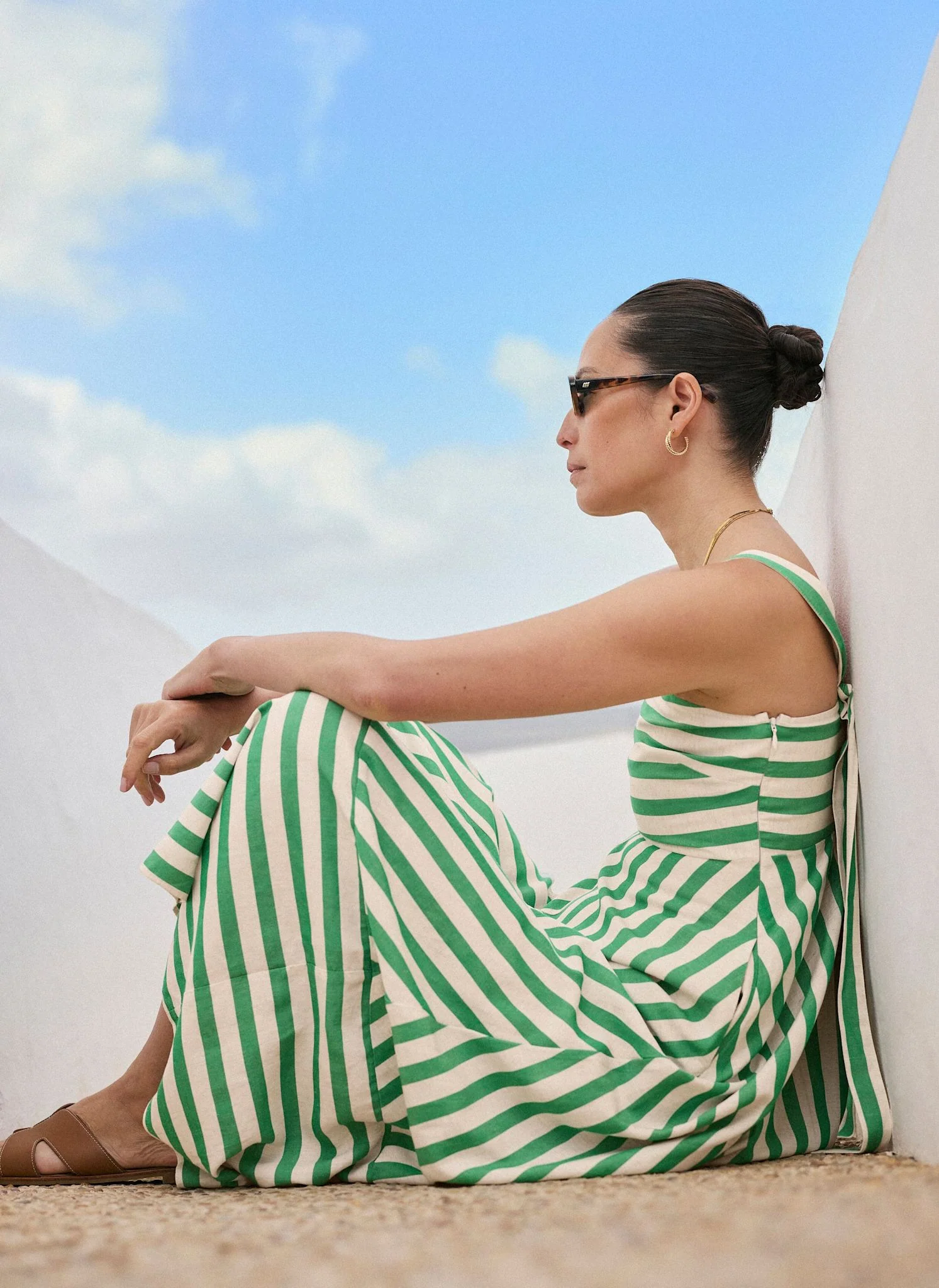 574-green-striped-midi-dress-5.webp Green Striped Midi Dress