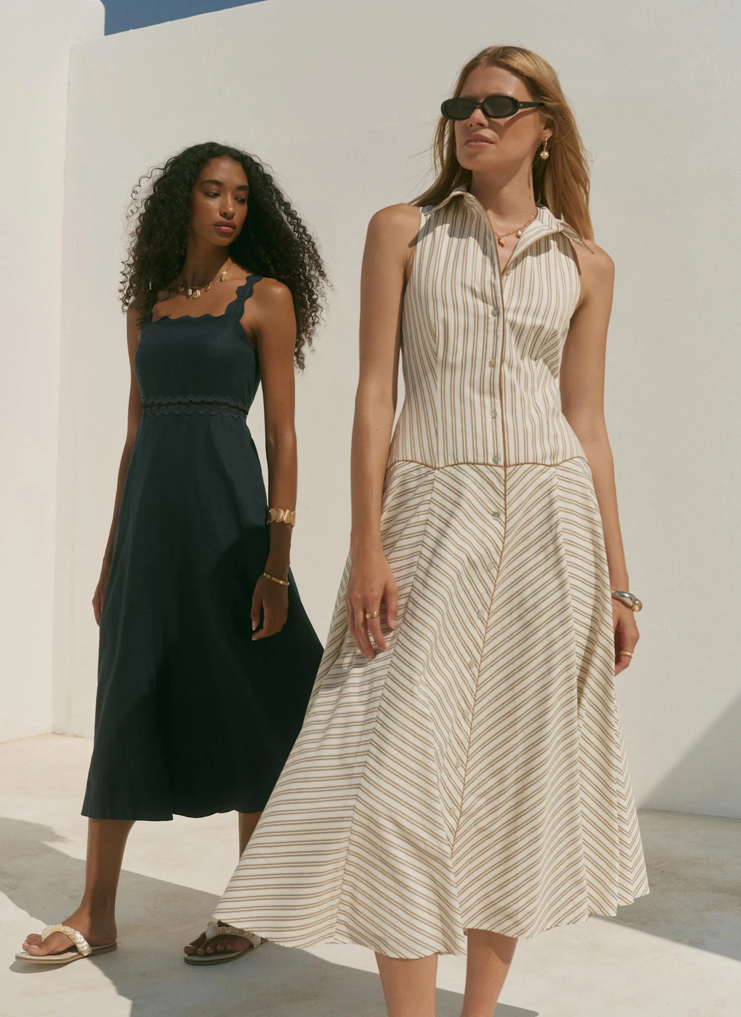 5786-neutral-cotton-blend-striped-midi-dress-3.webp Neutral Cotton Blend Striped Midi Dress