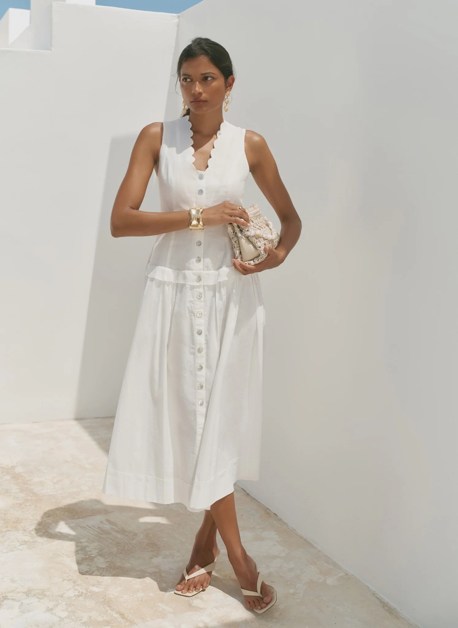 5808-white-ramie-drop-waist-maxi-dress-2.webp White Ramie Drop Waist Maxi Dress