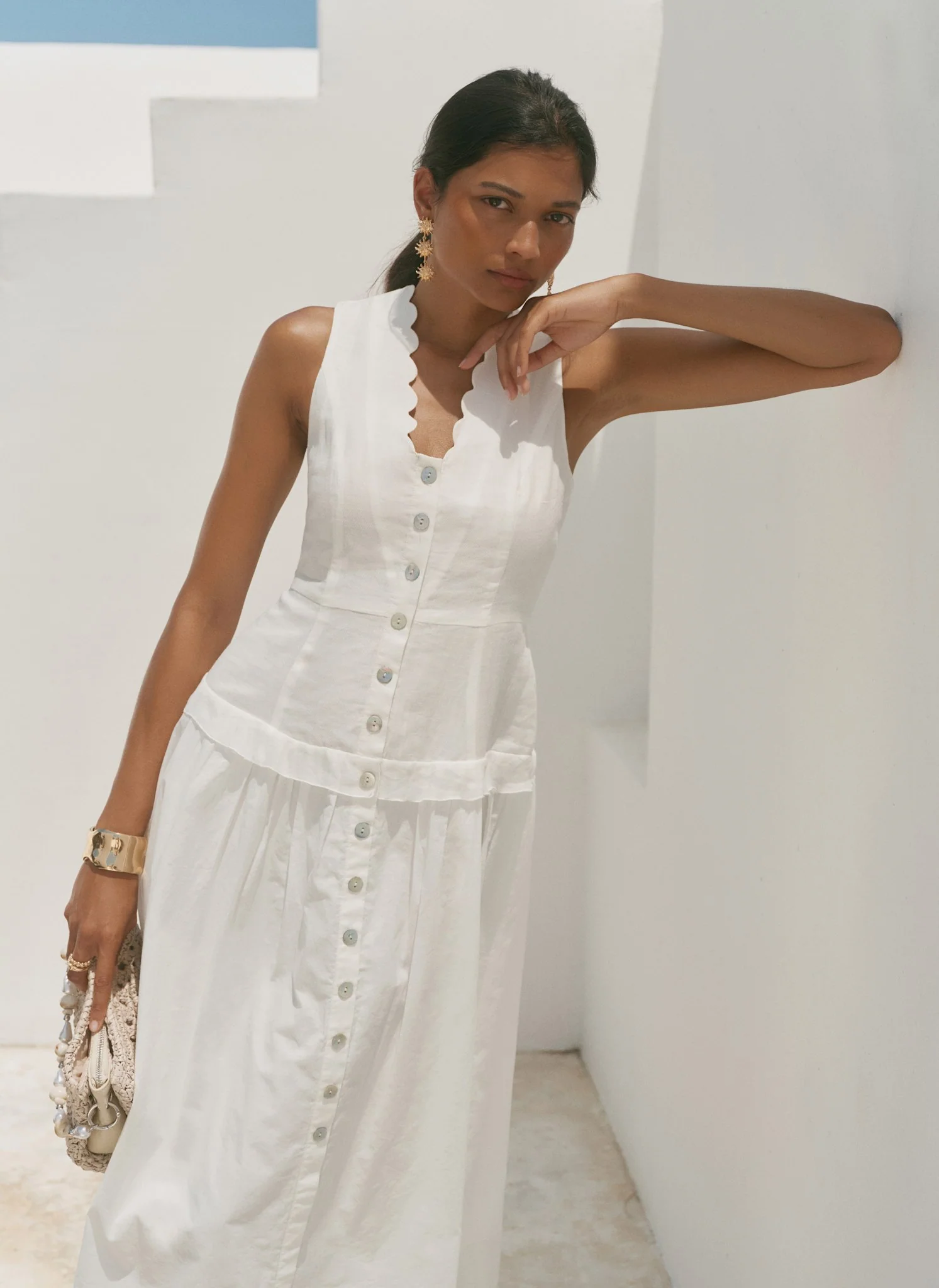 5808-white-ramie-drop-waist-maxi-dress-3.webp White Ramie Drop Waist Maxi Dress