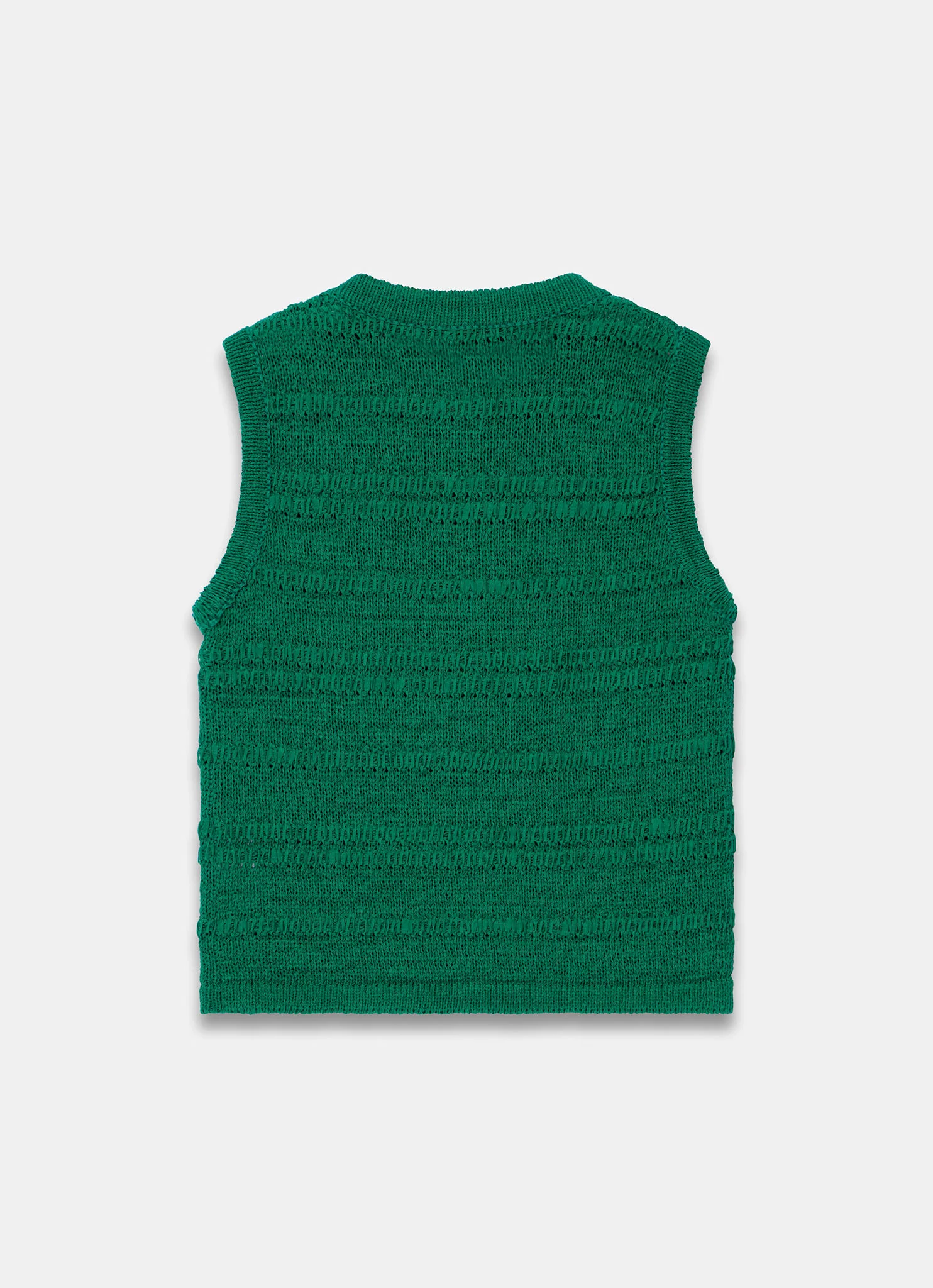Green Cotton Blend Button Detail Knit Top